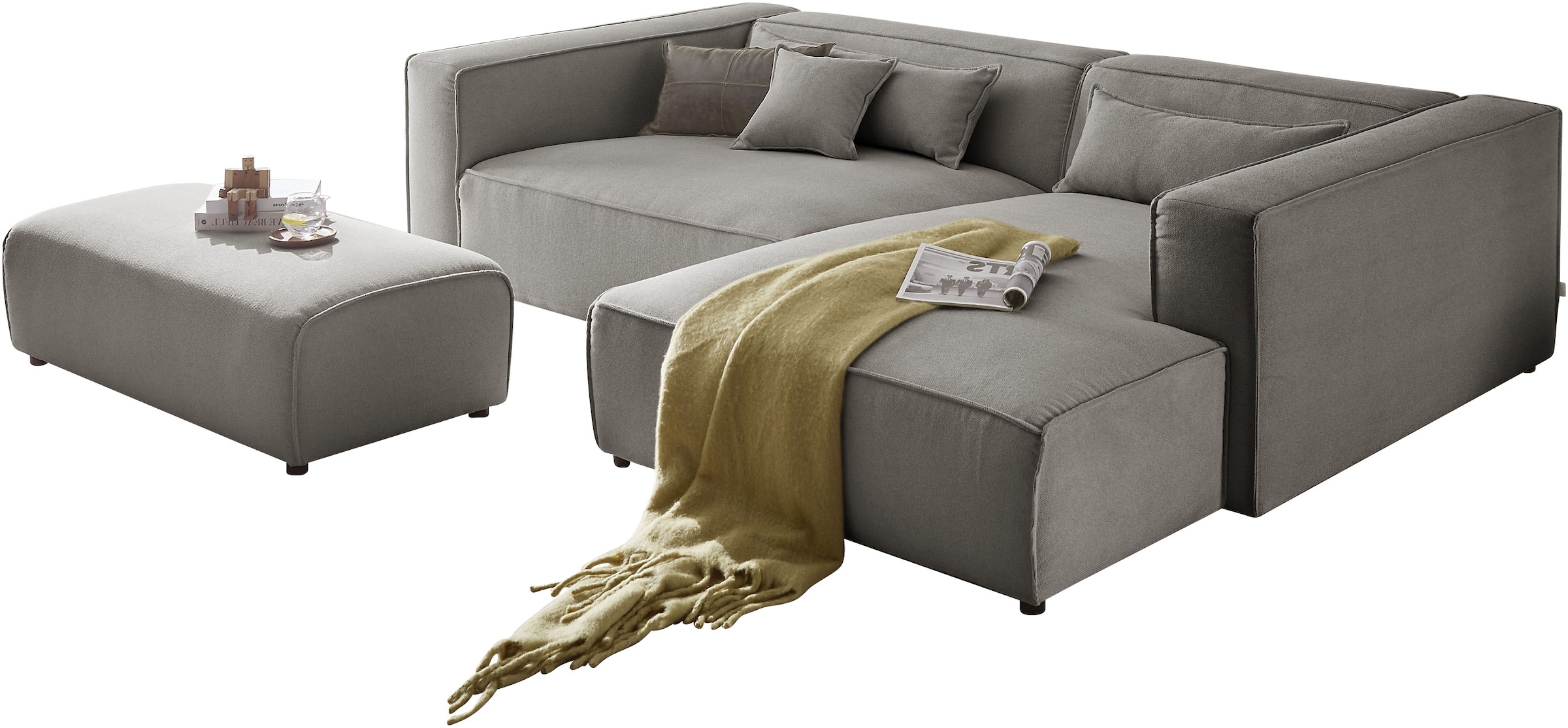 LeGer Home by Lena Gercke Ecksofa "PIARA XXL, L-Form, Schlaffunktion, Cord, günstig online kaufen