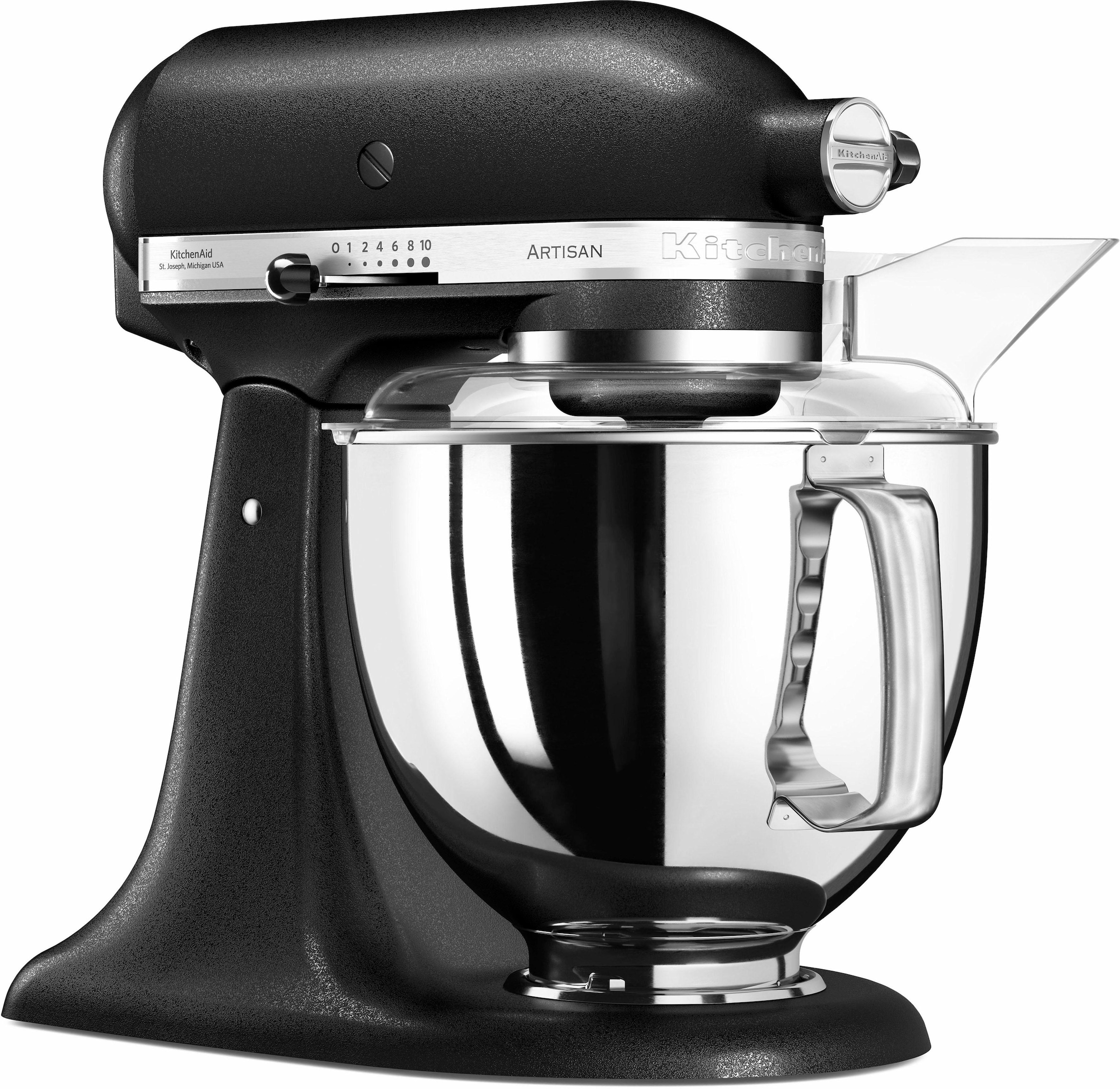 KitchenAid Küchenmaschine »5KSM175PSEBK GUSSEISEN SCHWARZ«, mit Gratis Fleischwolf+Spritzgebäckvorsatz (Wert ca. 129,-UVP)