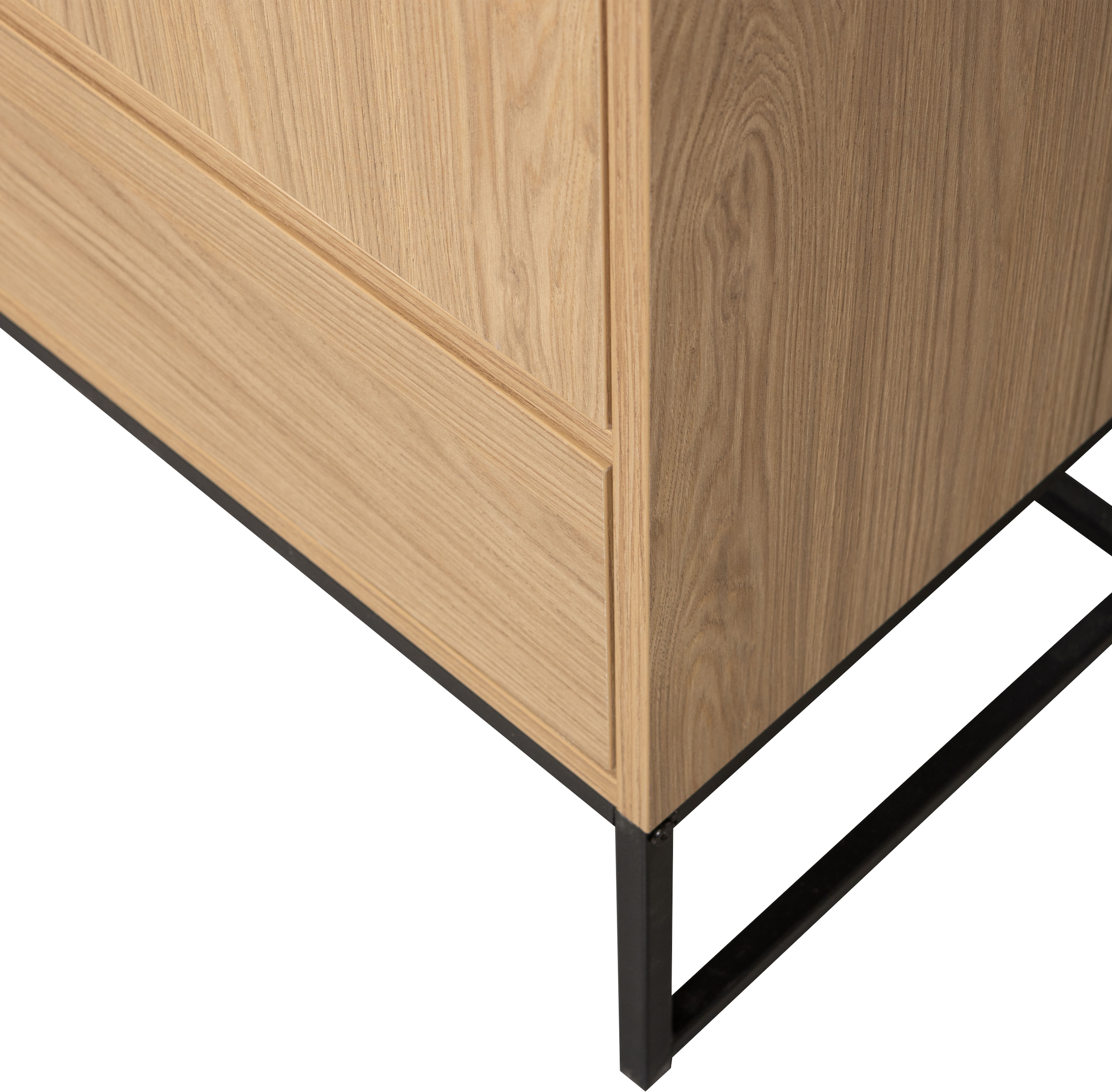 WOOOD Mehrzweckschrank »Silas« Silas Schrank aus Eichenmelamin auf Metall, 2 Türen und viel Stauraum