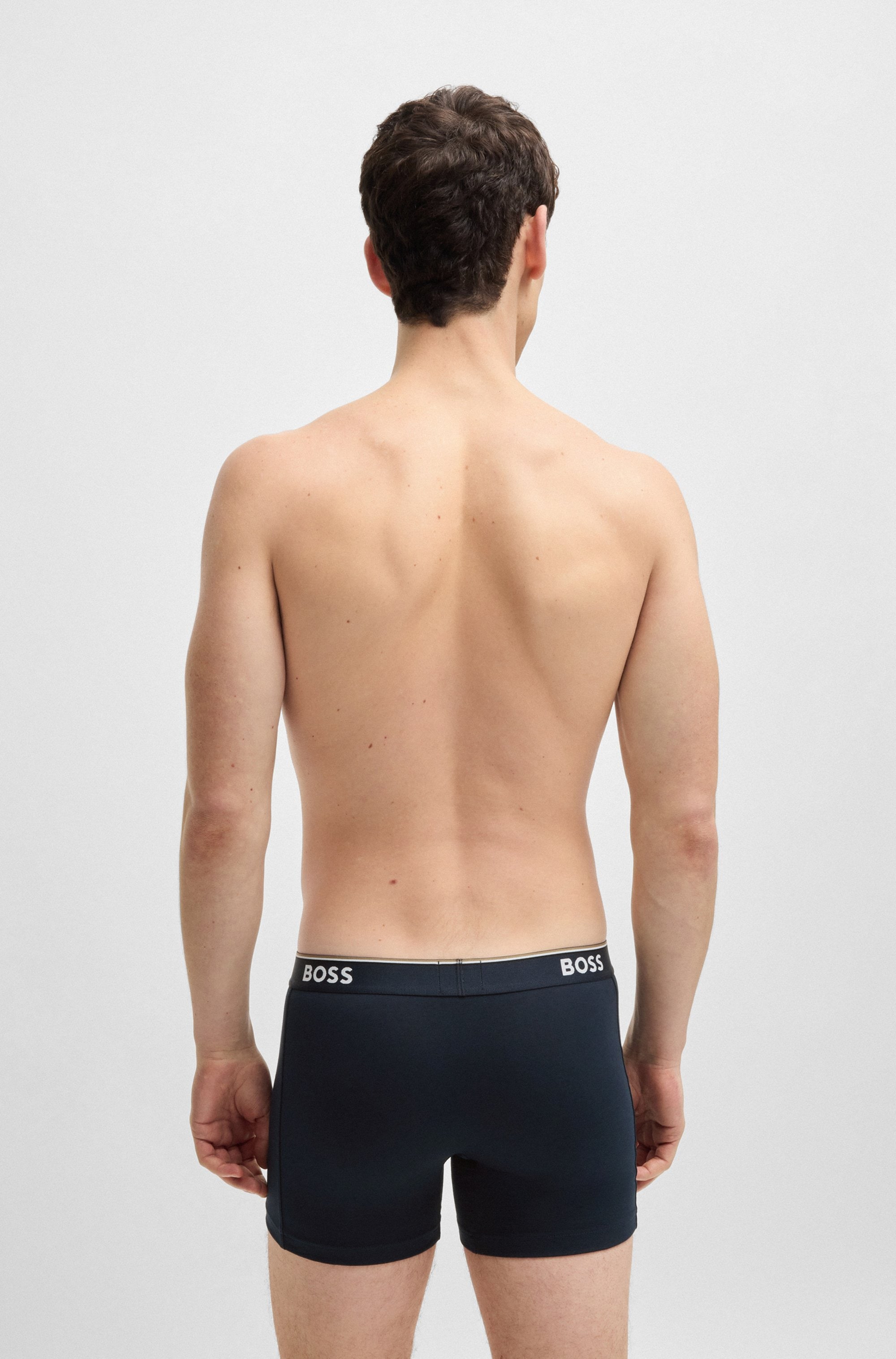 BOSS Langer Boxer »Brief 3 PACK«, mit farblich passendem Webbund