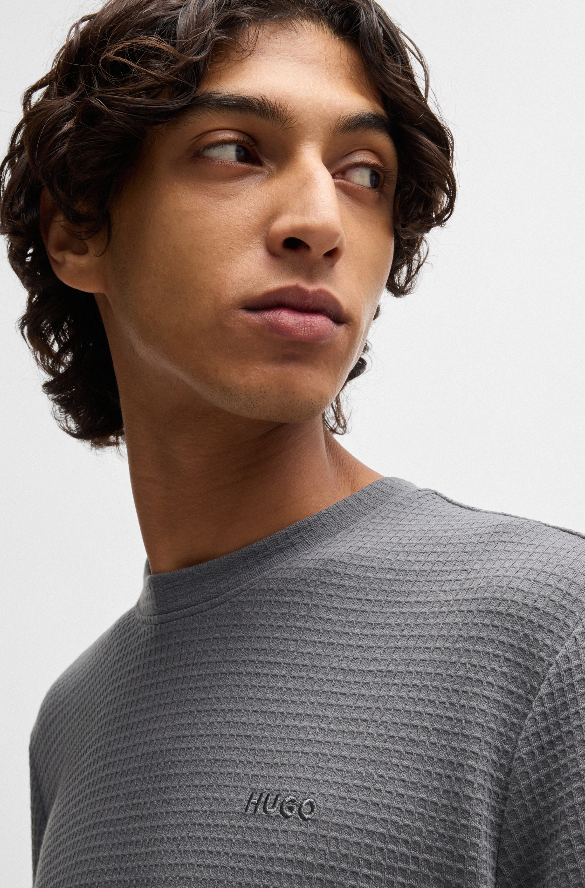 HUGO Underwear T-Shirt »,Austin T-Shirt«, Waffelstruktur und Logo-Stickerei