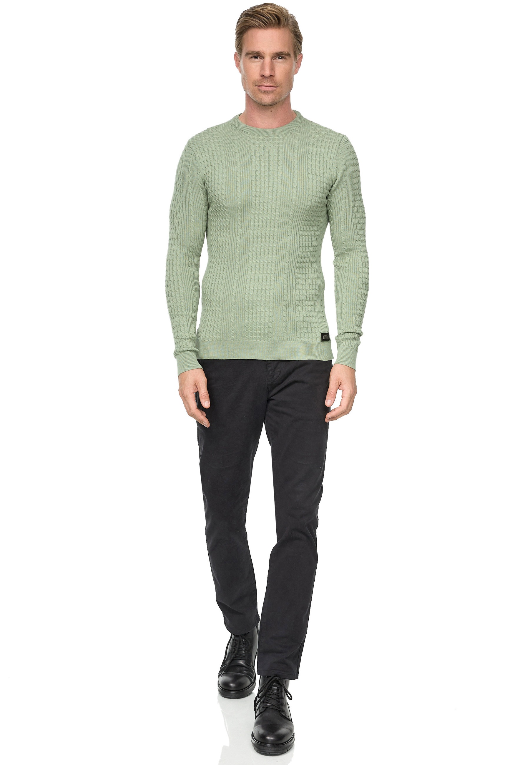Rusty Neal Strickpullover, mit modernem Strickmuster