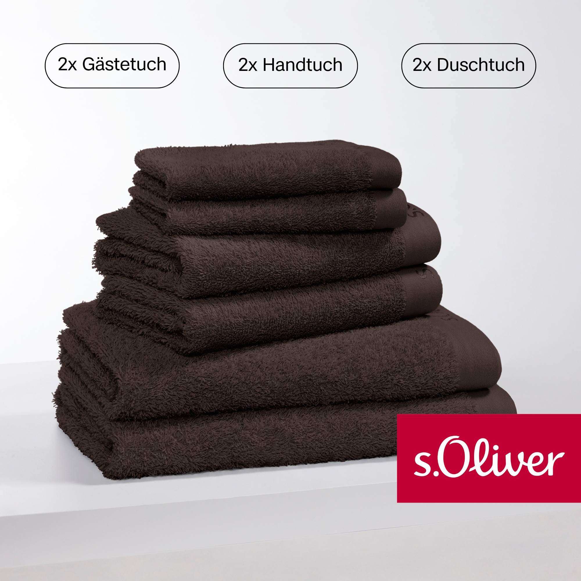 s.Oliver Handtuch Set "s. Oliver, besonders weich und saugfähig,", (Set, 6 St., 2 Gästetücher 30x50 cm-2 Handtücher 50x1