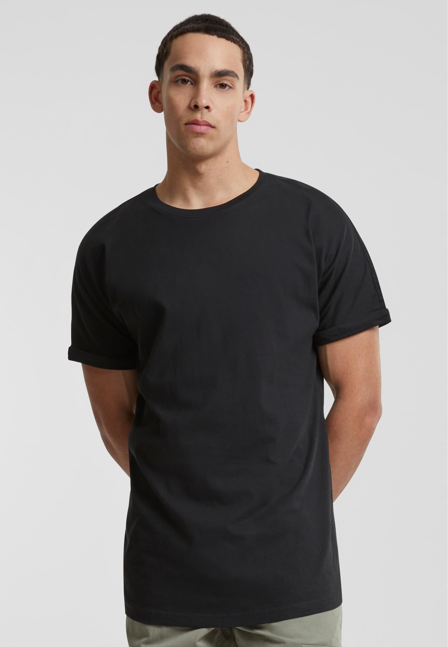 URBAN CLASSICS T-Shirt »Urban Classics Herren Long Shaped Turnup Tee«, (1 tlg.)