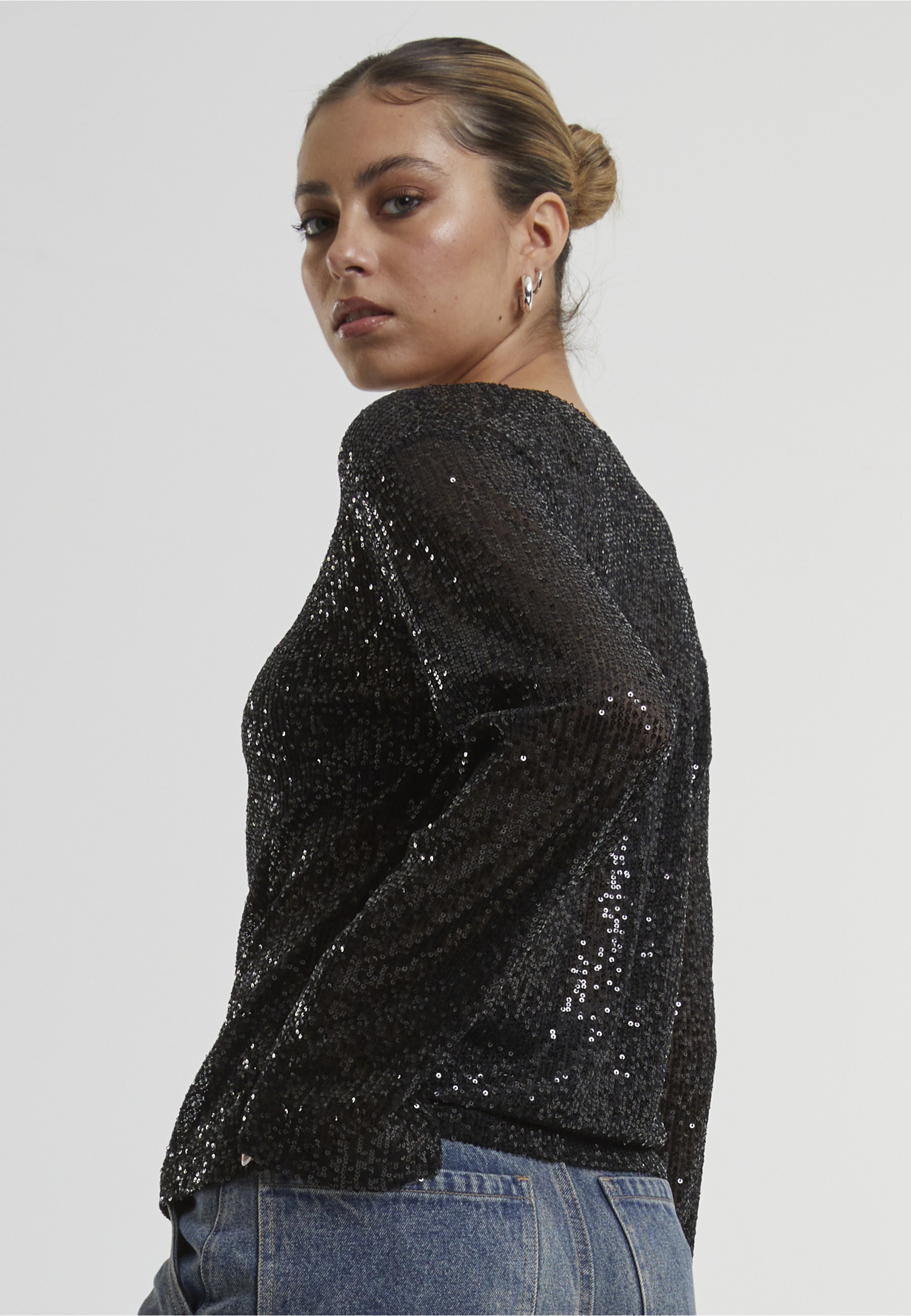 URBAN CLASSICS Longsleeve »Urban Classics Ladies Sequins Longsleeve« 1 Stk.