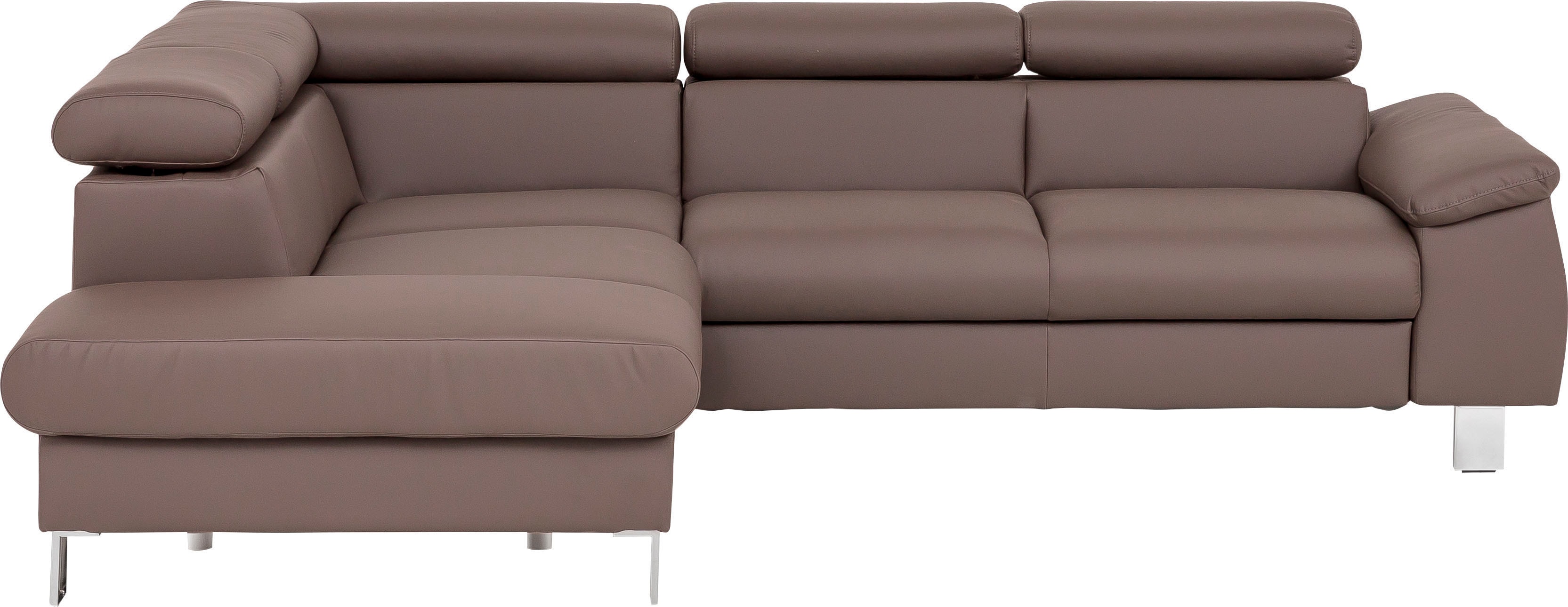 COTTA Ecksofa "Komaris L-Form, B: 249 cm" mit Kopfteilverstellung, optional Schlaffunktion, Bettkasten & Licht