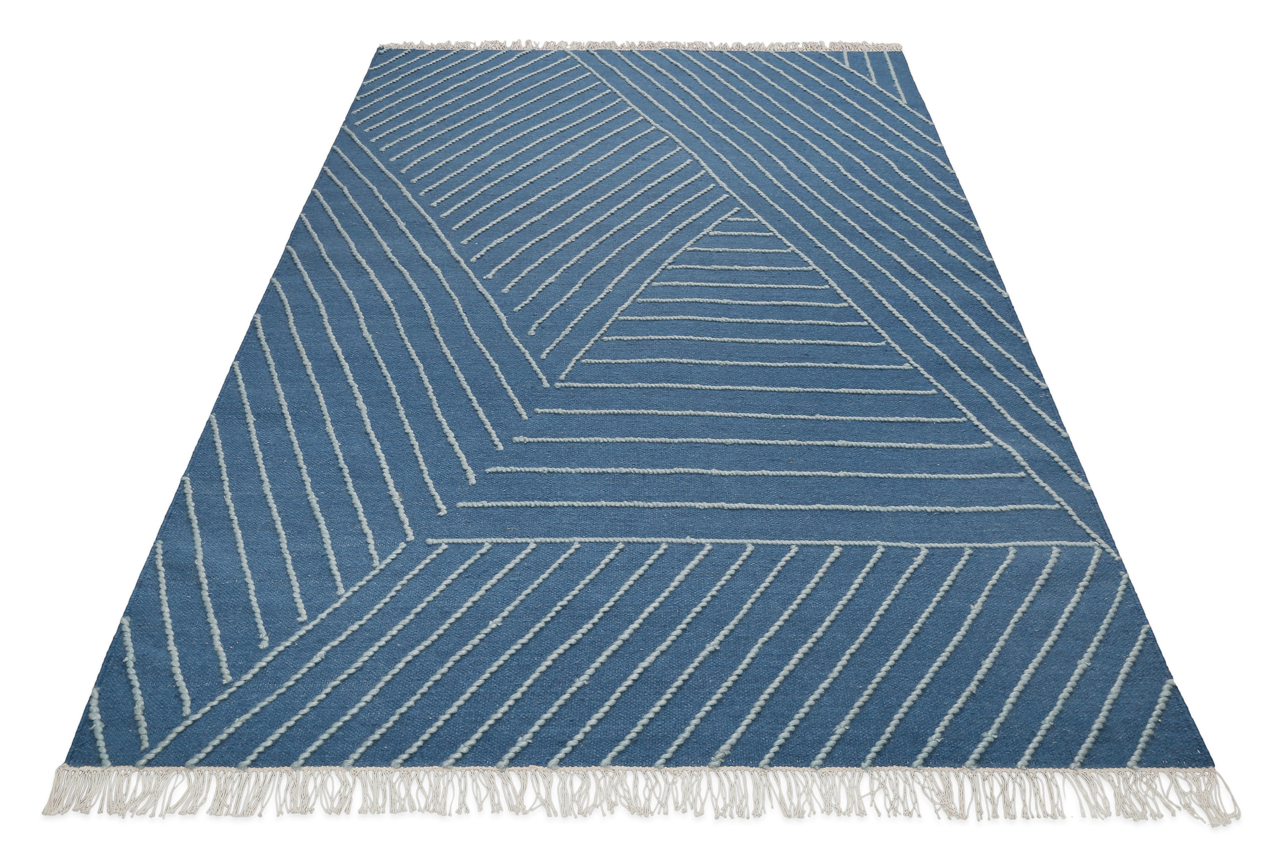 Thumbnail - Wecon home Teppich "Ocean Lines" rechteckig 11 mm Höhe handgewebt, robust, strapazierfähig, skandinavisch, Naturfaser