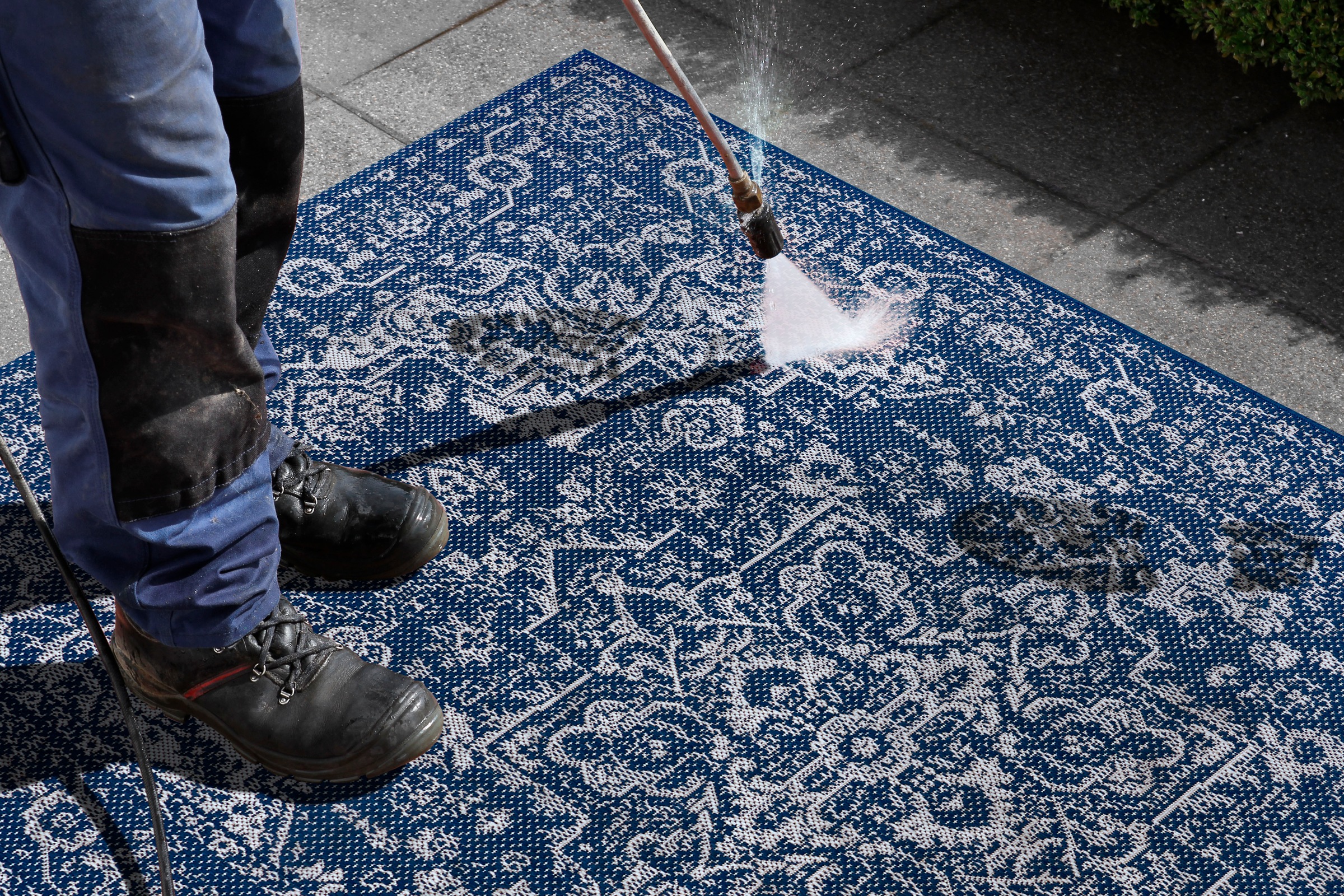 Home affaire Teppich »Georgia«, rechteckig, 3 mm Höhe, In- & Outdoor-Teppich, strapazierfähig, pflegeleicht, Flachgewebe