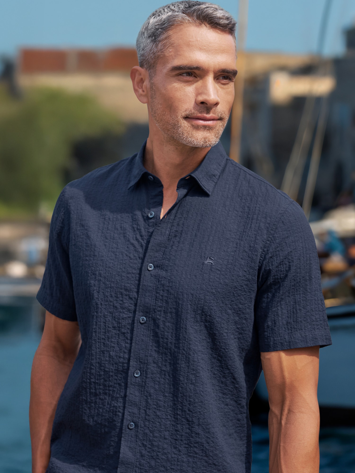 LERROS Kurzarmhemd "Kurzarmhemd im Knitterlook" günstig online kaufen