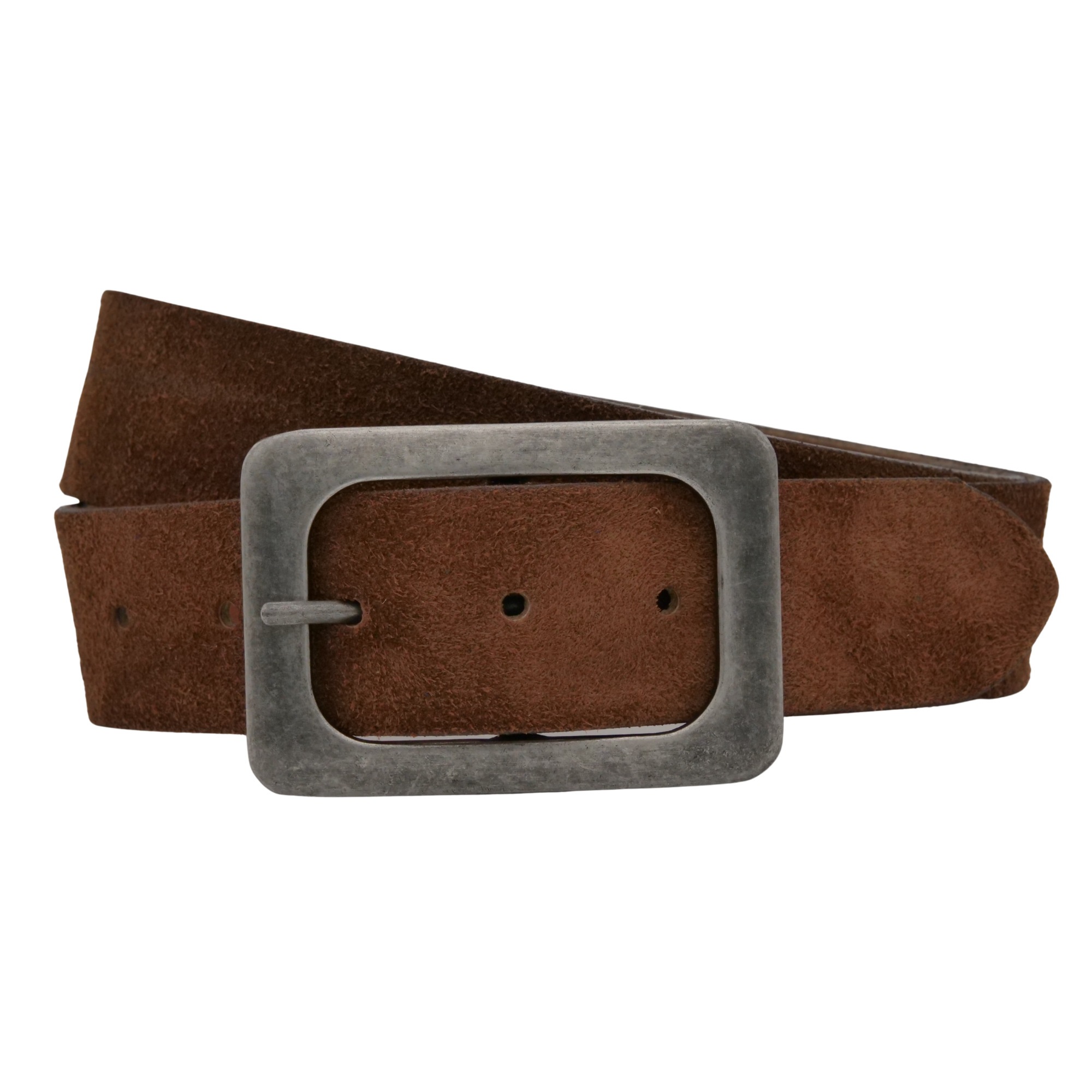 Ledergürtel ANNAMATONI "AnnaMatoni Damen Ledergürtel in hochwertigem Velour Leder 4cm", Damen, Gr. TW85 - 100cm Gesamtlänge, braun 650, 100% Leder, Gürtel Ledergürtel