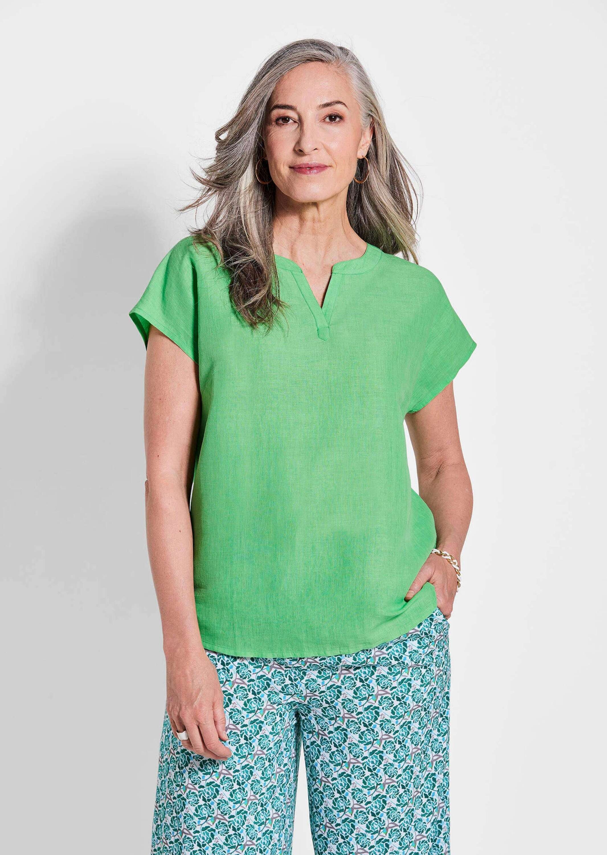 GOLDNER Tunika "Luftige Sommerbluse aus Leinenmix" günstig online kaufen