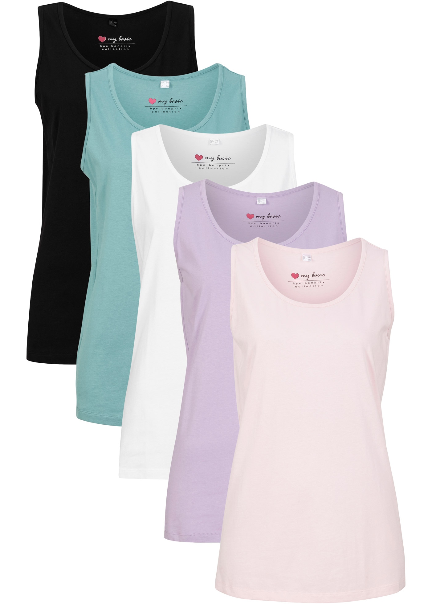 bonprix Longtop Packung, 5 tlg. im 5er Pack günstig online kaufen