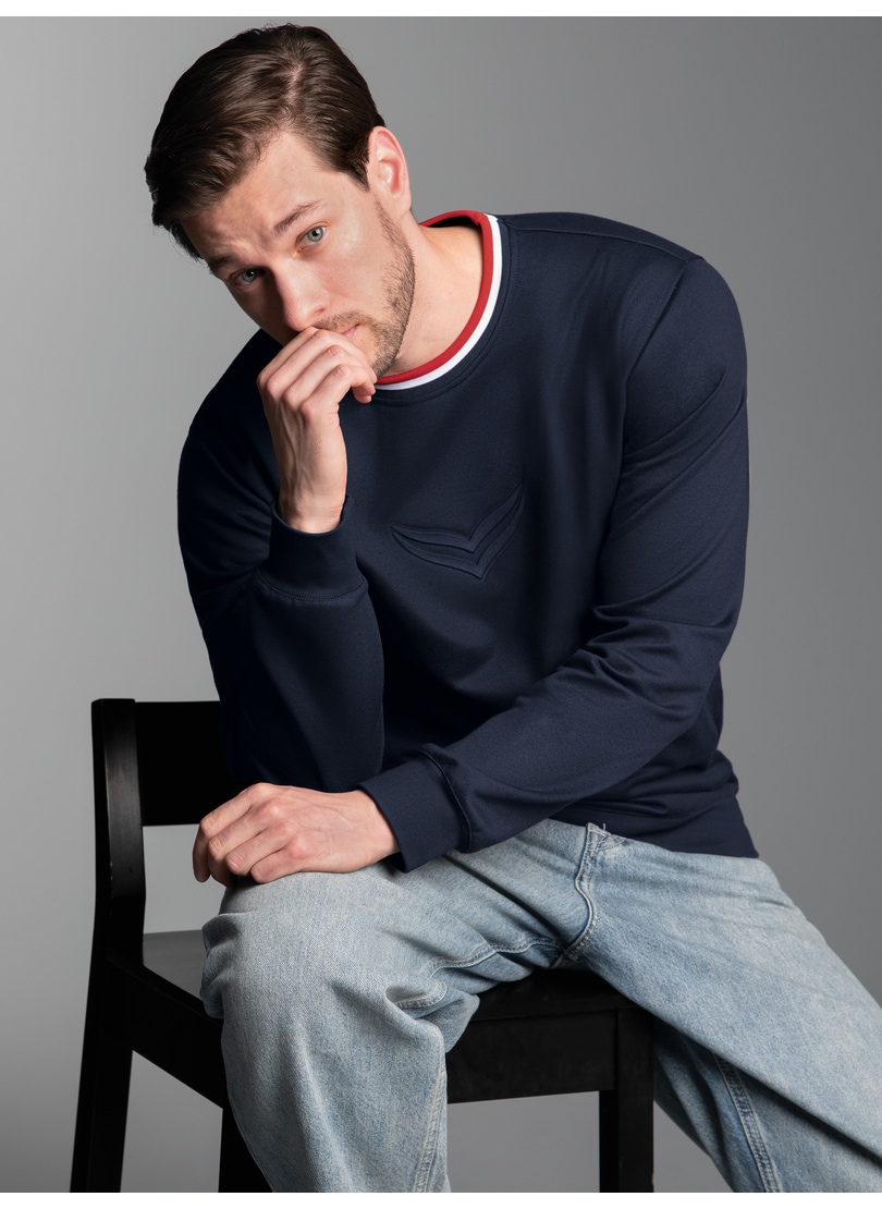 Trigema Sweater "TRIGEMA Sweatshirt mit 3D-Logo-Prägung" günstig online kaufen