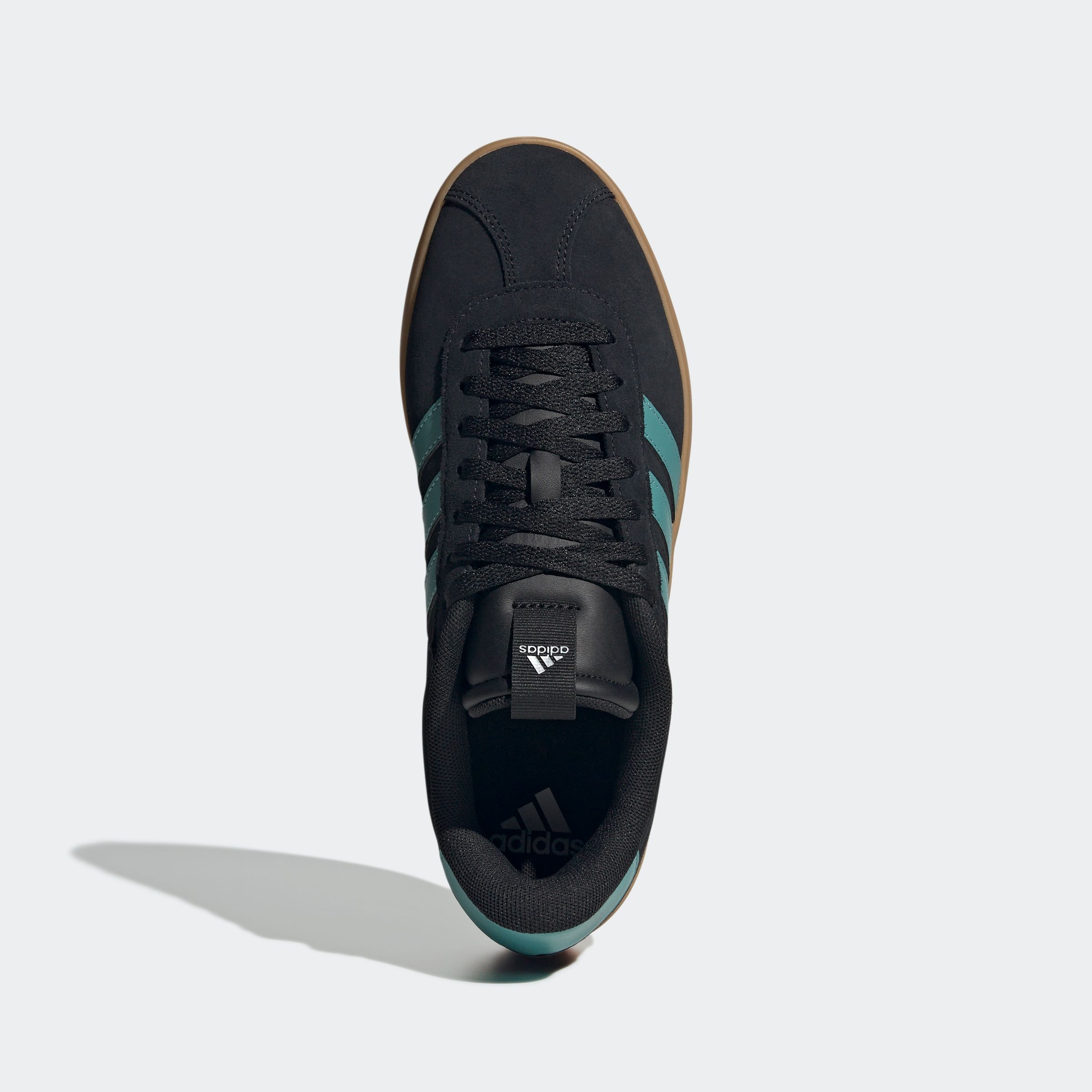 Sneaker ADIDAS SPORTSWEAR "VL COURT 3.0", Herren, Gr. 47, core schwarz, powder teal, silber metallic, Leder, Synthetik, Schuhe Sneaker, inspiriert vom Design des adidas samba, Topseller 3