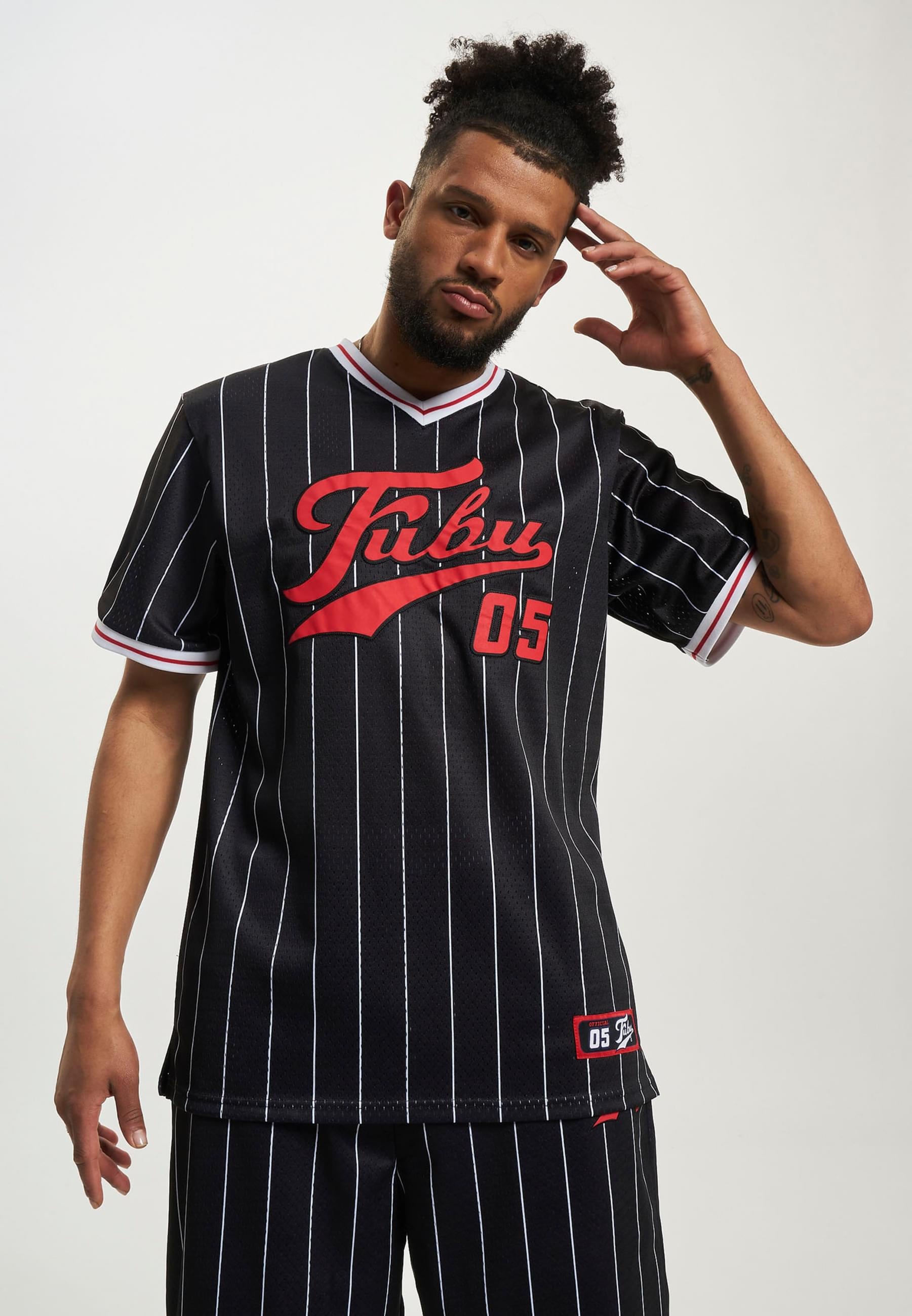 T-Shirt »Fubu Herren FM231-005-2 FUBU Varsity Pinstriped Mesh Tee«