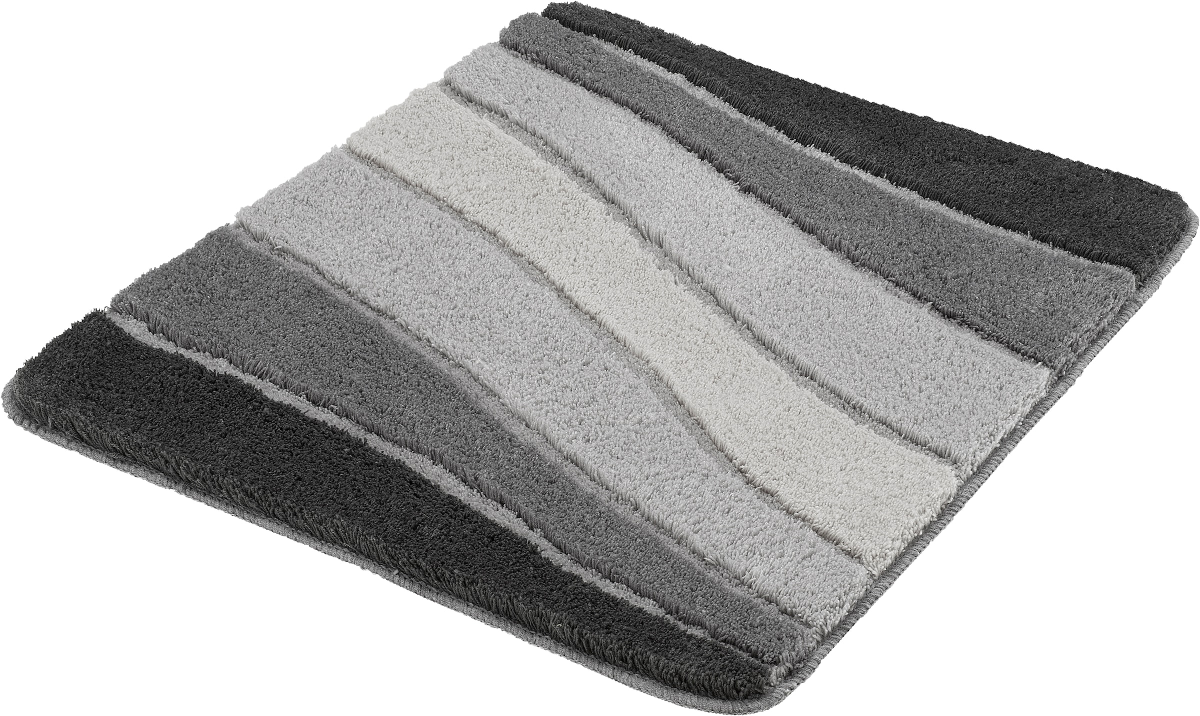Kleine Wolke Badematte "Ocean, Badvorleger, Badezimmer Teppich" Höhe 21 mm rutschhemmend beschichtet fußbodenheizungsgeeignet Badteppich, Wellen Design, mit Farbverlauf, Hoch-Tief Effekt, waschbar