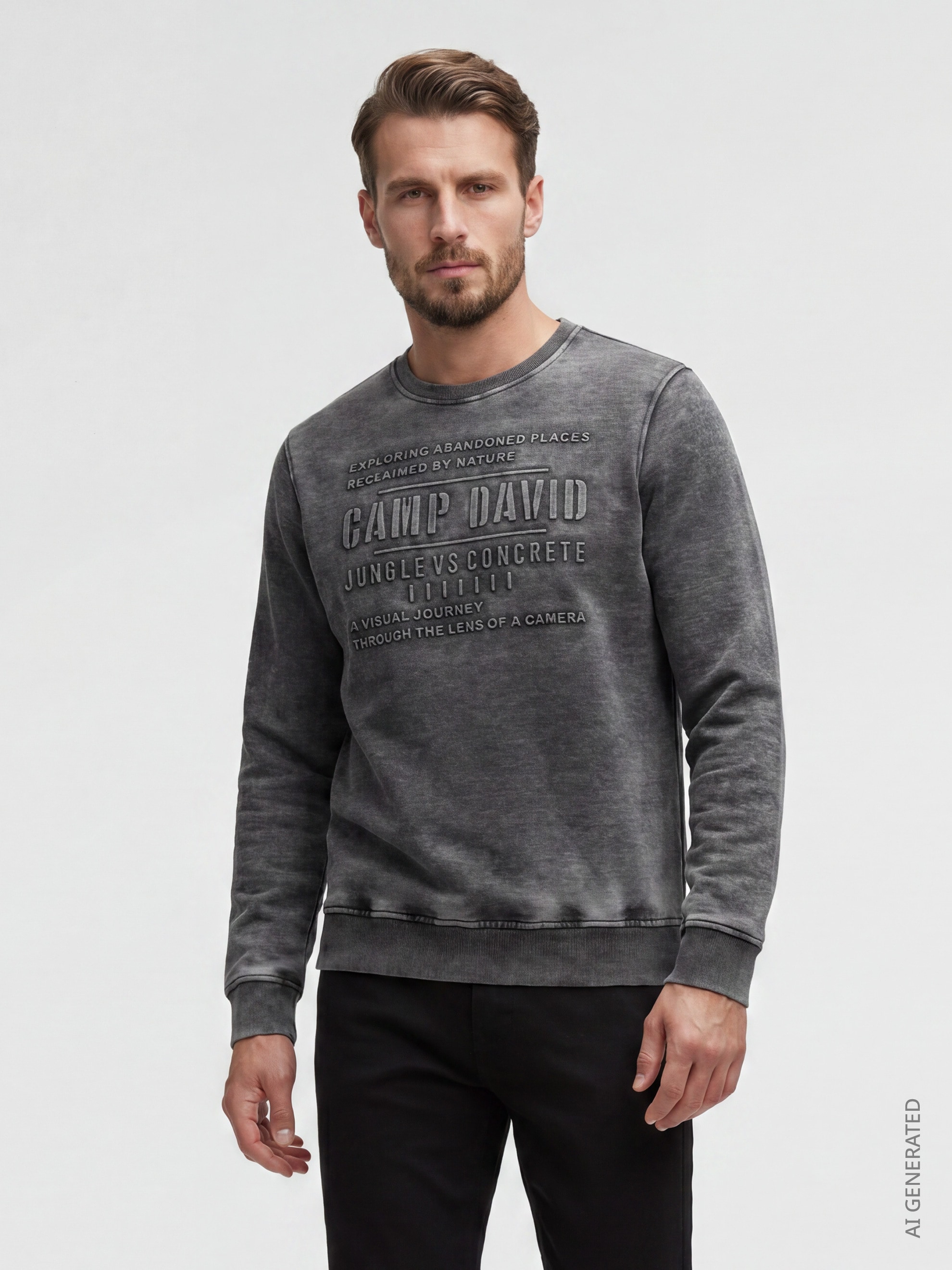 CAMP DAVID Sweater, mit Ausbrenner-Effekten