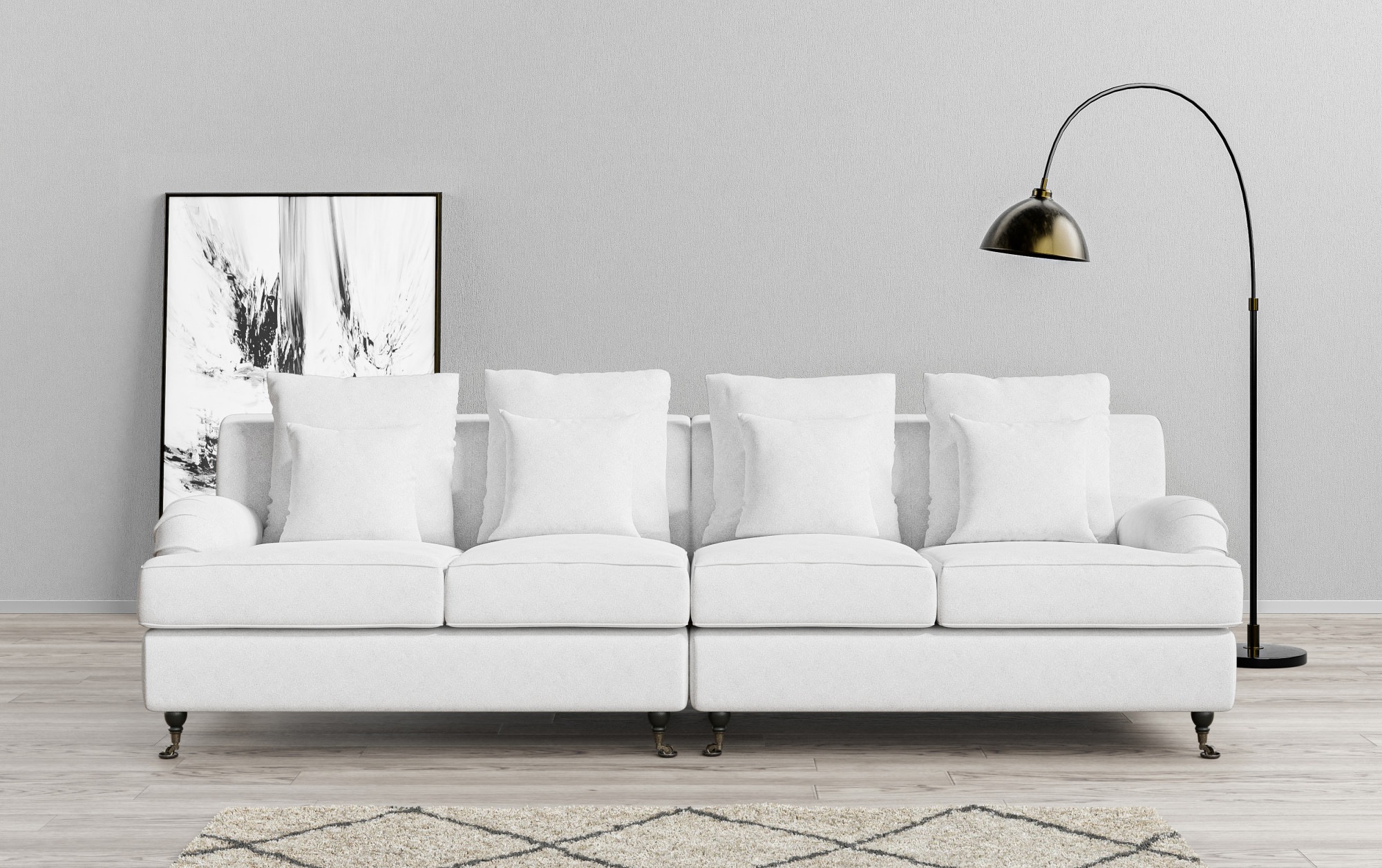Home affaire Big-Sofa "NORIN" zwei Fußarten: vorne - Rollen, hinten - Holzf günstig online kaufen