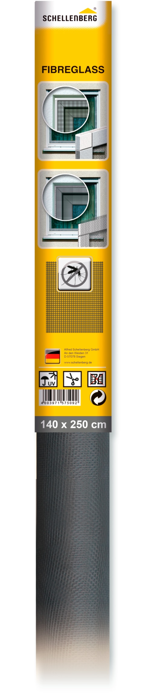 SCHELLENBERG Fliegengitter-Gewebe "aus Fiberglas in anthrazit und weiß" Pac günstig online kaufen