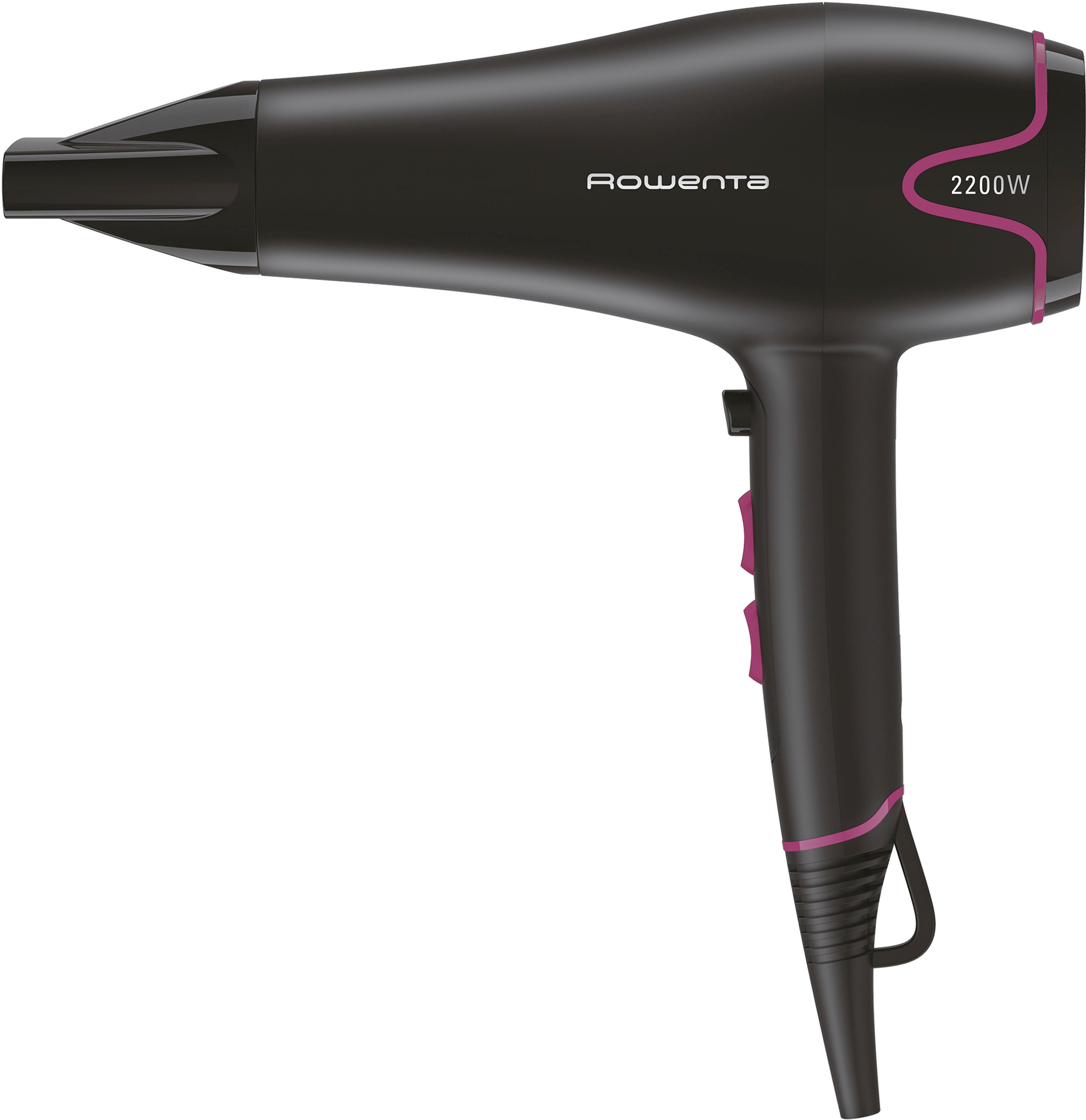 ROWENTA Haartrockner "Rowenta Motion Dry Haartrockner, 2200 Watt, schnelles Trocknen, leicht", schwarz, Kunststoff, B:9,5cm H:29cm T:23,3cm,