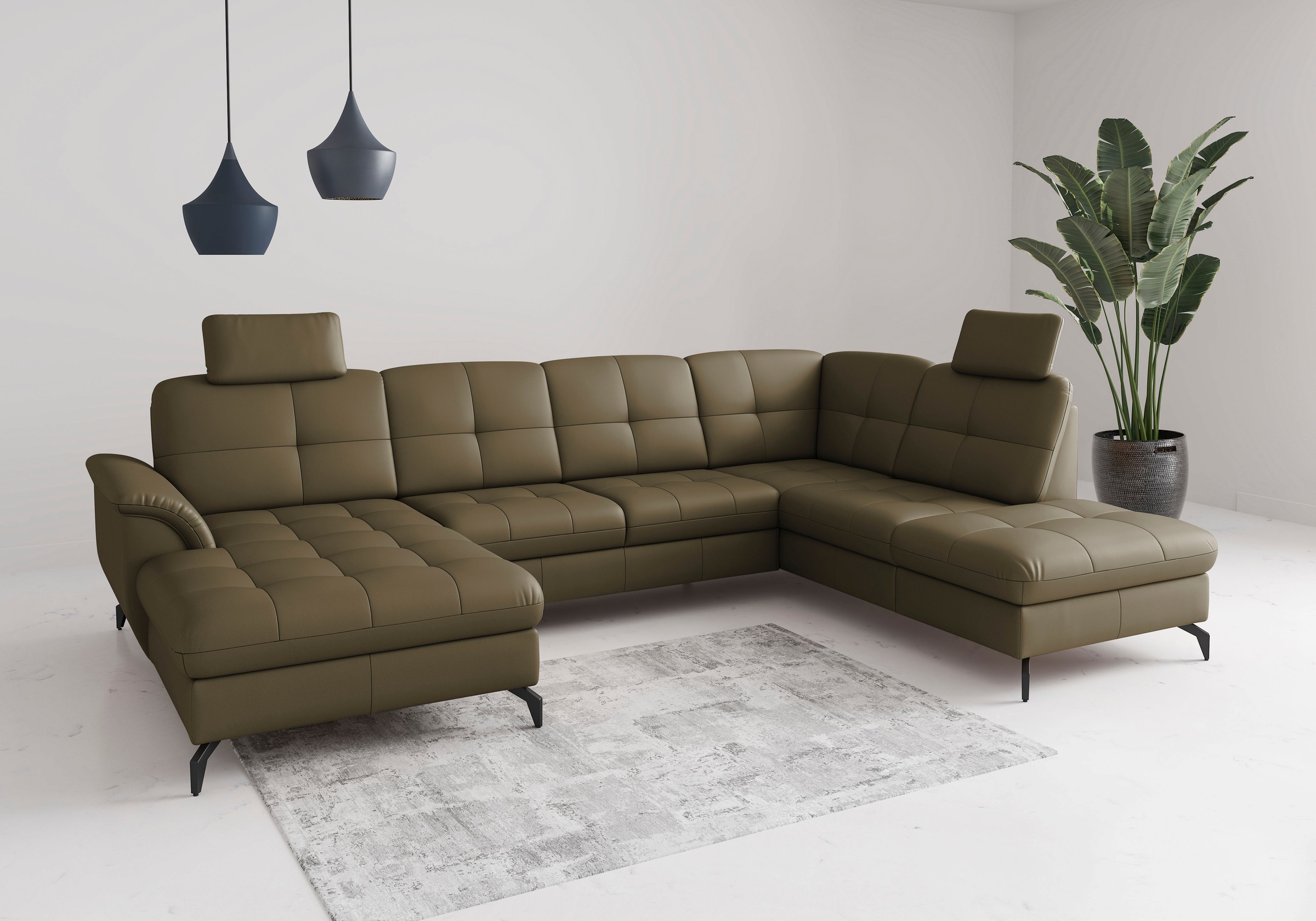 Wohnlandschaft SIT & MORE, T:212cmolive, Sofas, "Zora"