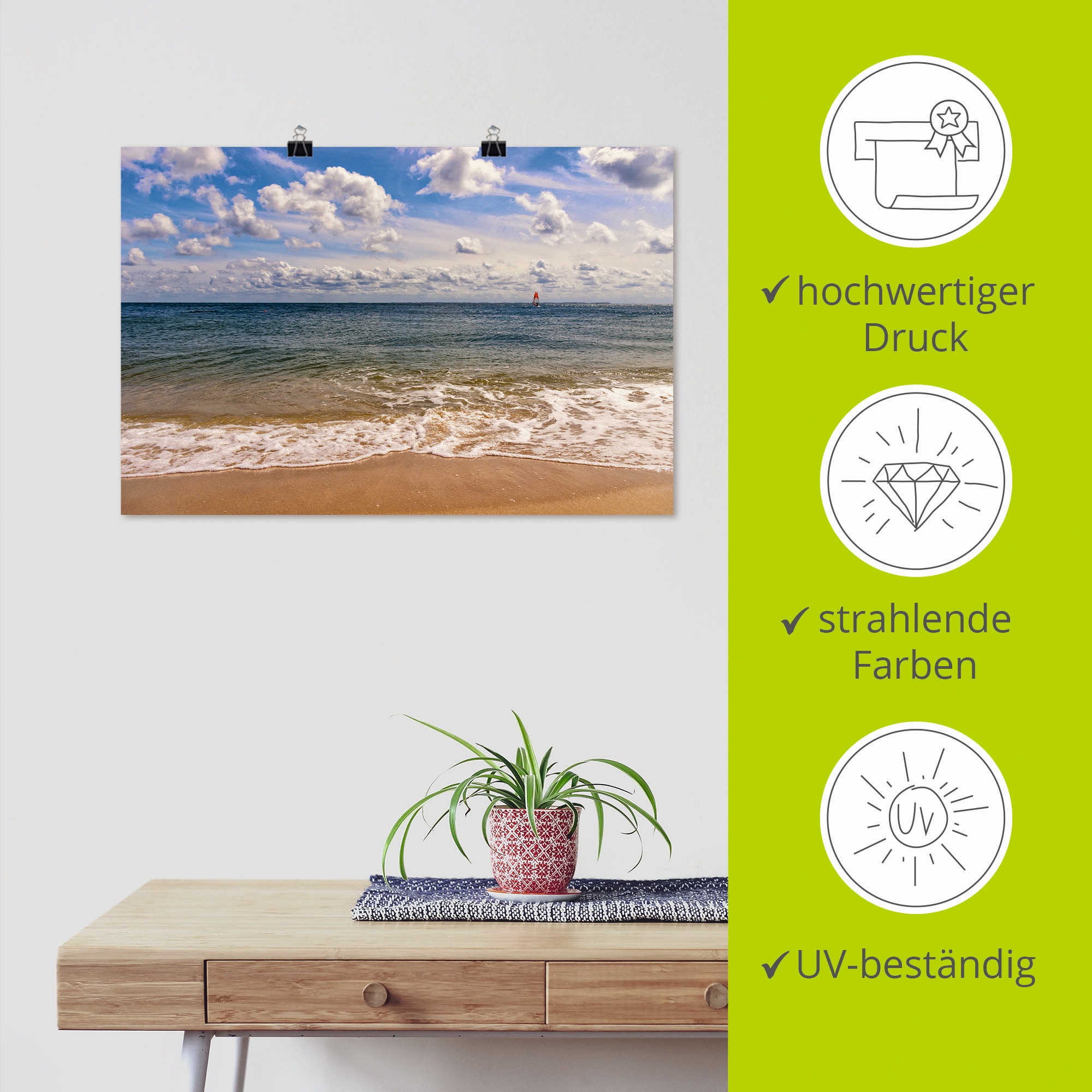Artland Wandbild »Strandimpression Hörnum Sylt«, Strand, (1 St.), als Poster, Wandaufkleber in verschied. Größen