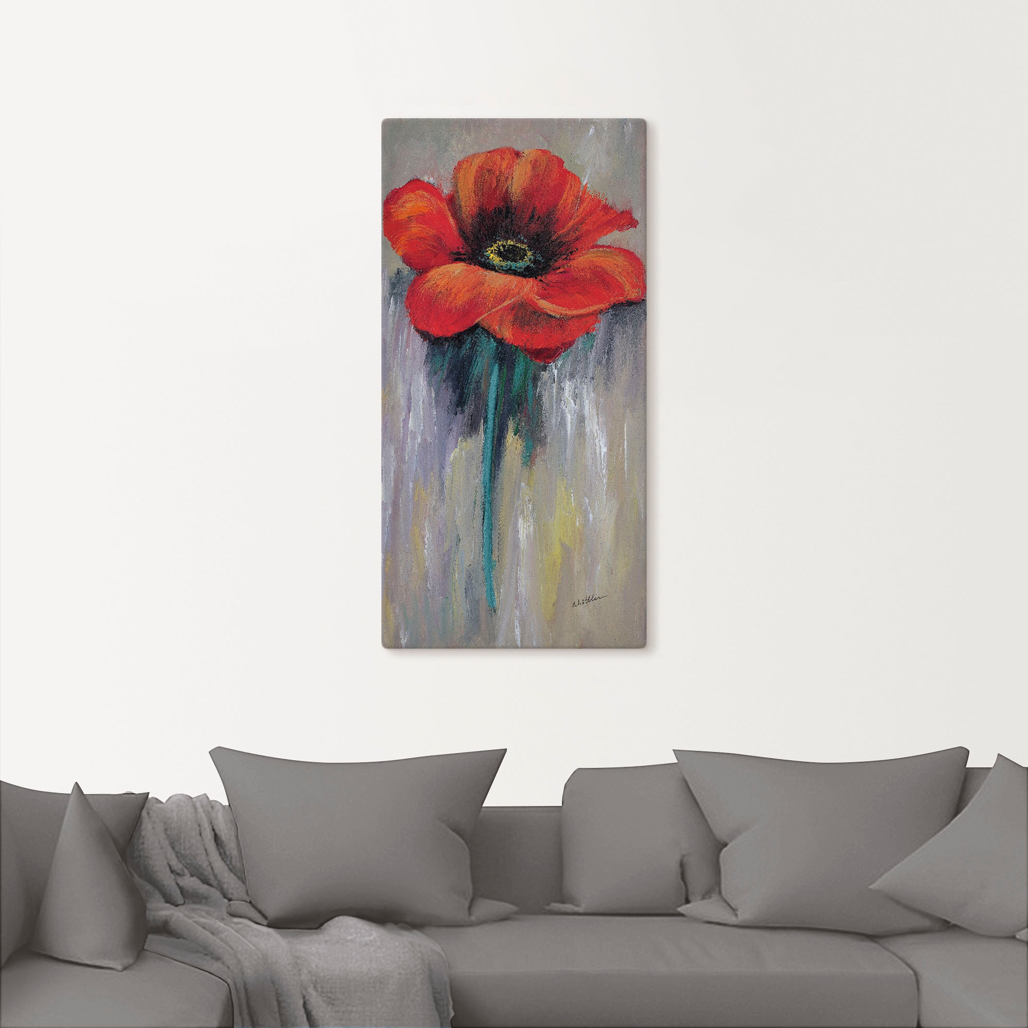 Artland Wandbild »Roter (1 Mohn St.), in Größen als Wandaufkleber oder Blumen, BAUR | kaufen Poster versch. II«, Leinwandbild