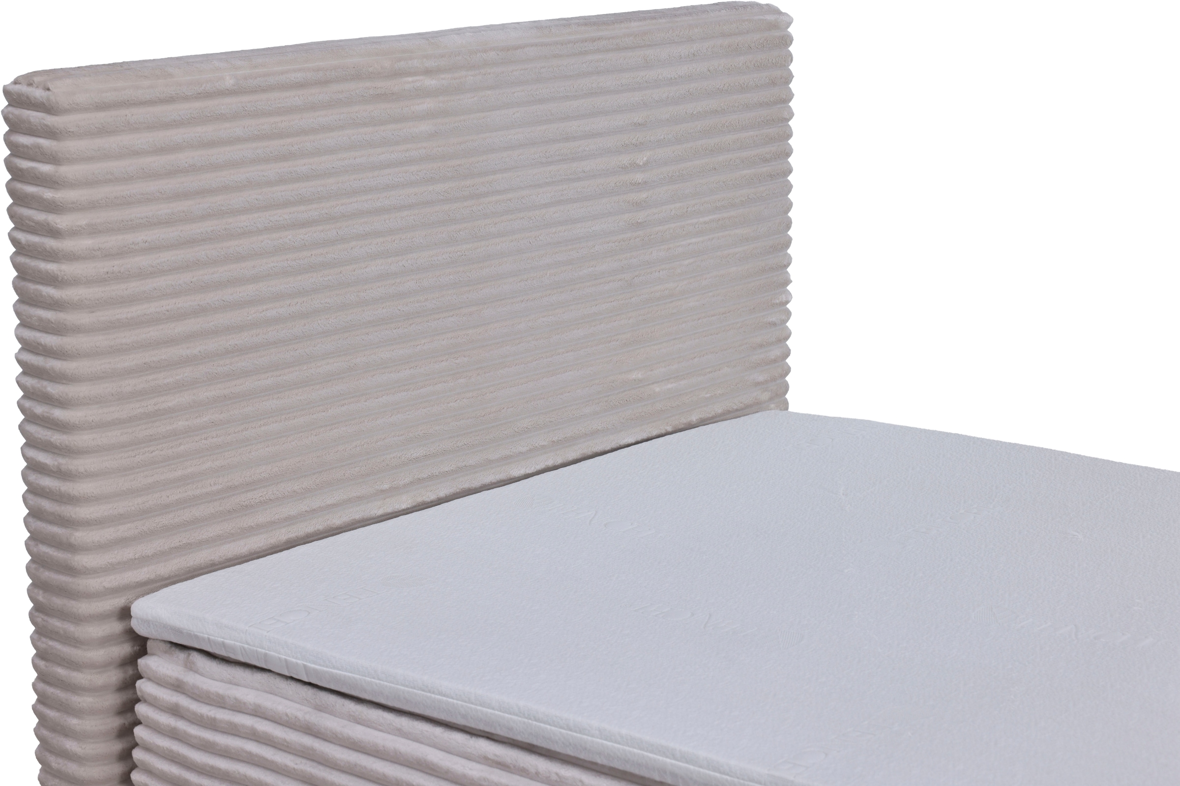 Home affaire Boxbett »CORLAY, Polsterbett mit Stauraum und Taschenfederkernmatratze H3« inkl. PUR-Schaumtopper, Cord-Bezug, 120x200cm