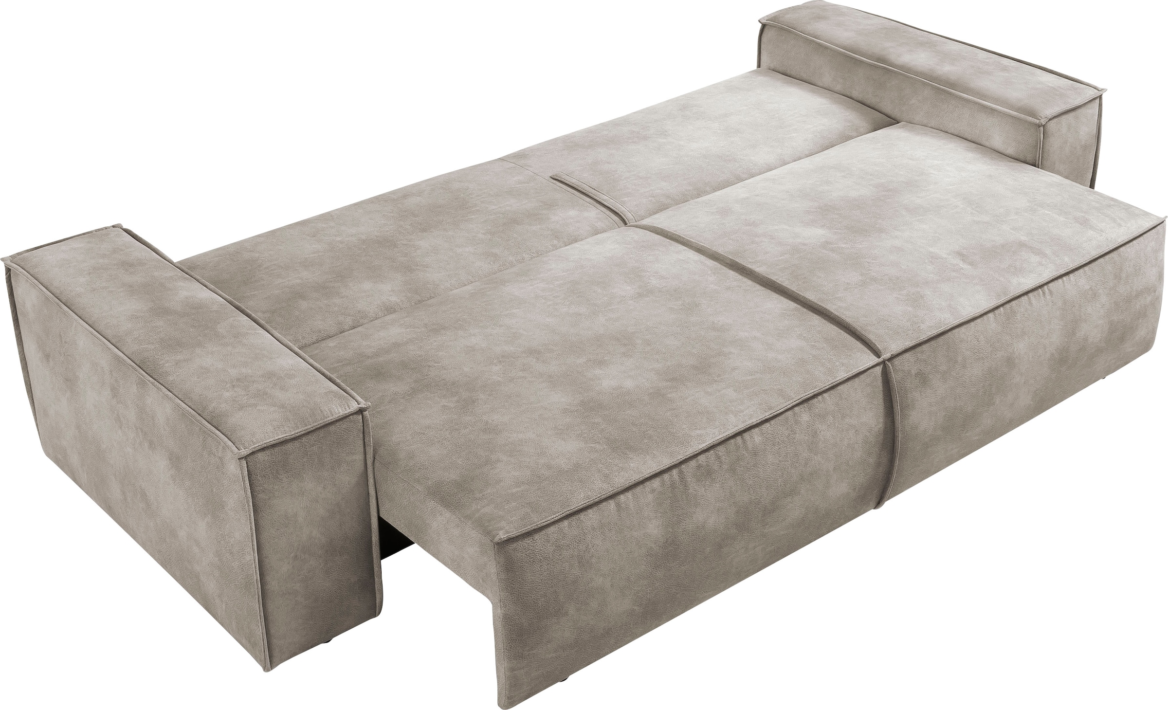 Home affaire 3-Sitzer »SHERWOOD Schlafsofa (257cm) Cord, Samtvelours, Vintage-Lederoptik«, Schlaffunktion mit Bettkasten (ca. 136/200cm)