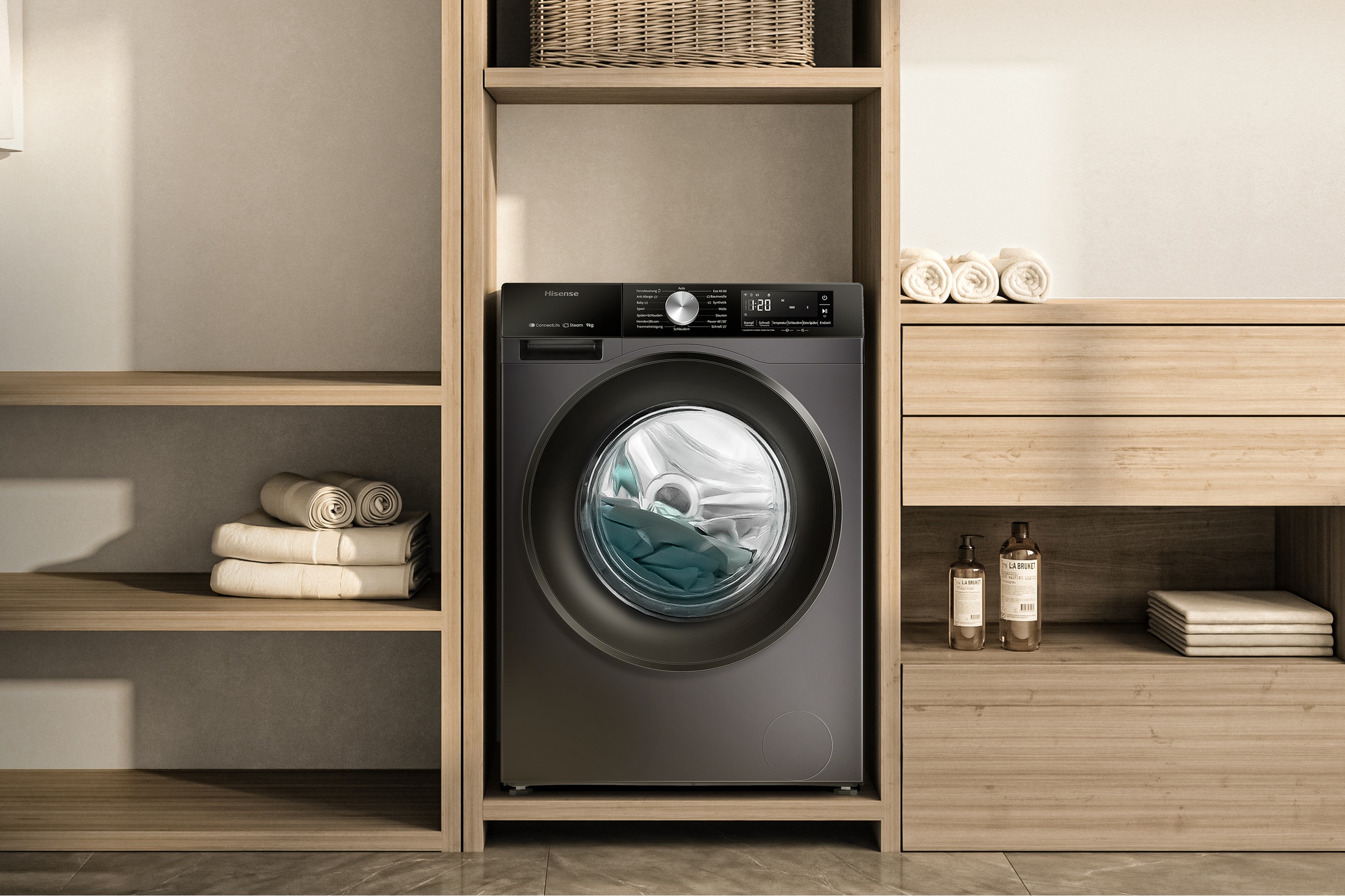 Hisense Waschmaschine »WF3S9043BB3«, 9 kg, 1400 U/min, Wifi-ConnectLife