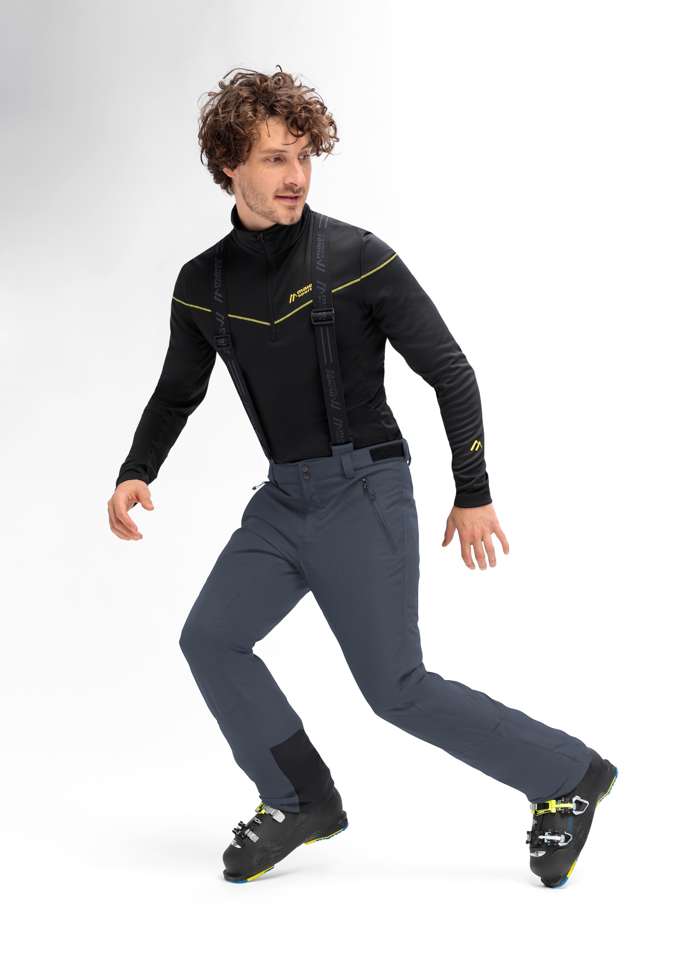 Maier Sports Skihose »Anton slim 2.0«, Herren Schneehose mit Hosenträgern, wind/wasserdicht, Slim Fit