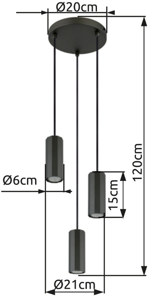GLOBO LIGHTING Hängeleuchte »JAMES« GU10 1 Stk. Hängeleuchte mit Aluminium, GU10 Fassung, höhenverstellbar