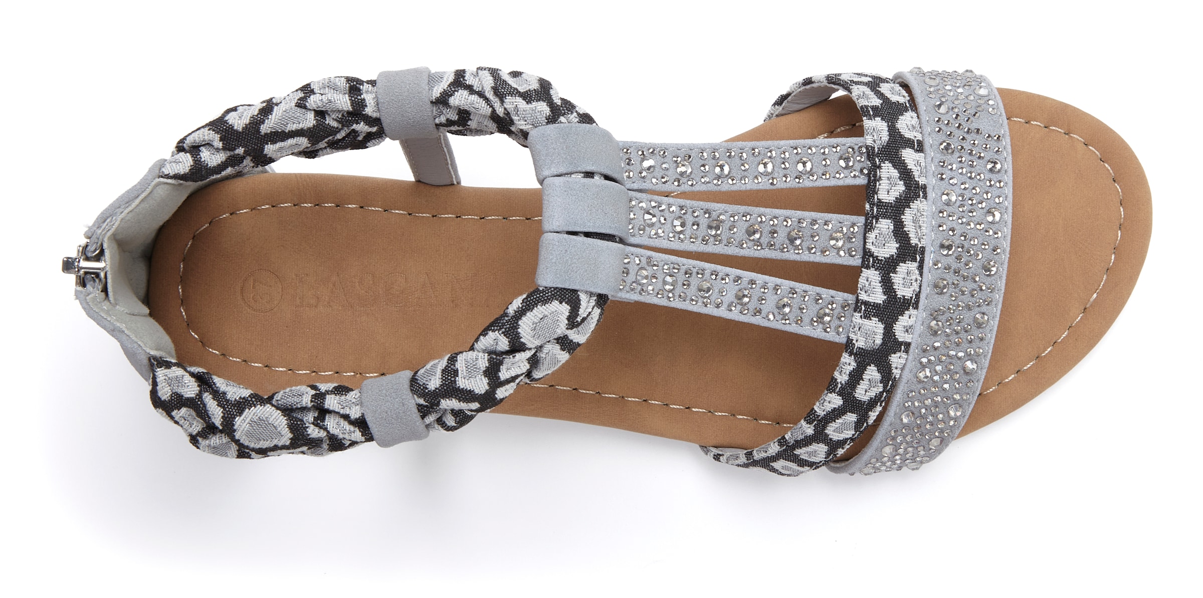 LASCANA Sandale »Sommerschuh, Sandalette,«  mit Verzierung und kleinem Keilabsatz im Festival-Look VEGAN