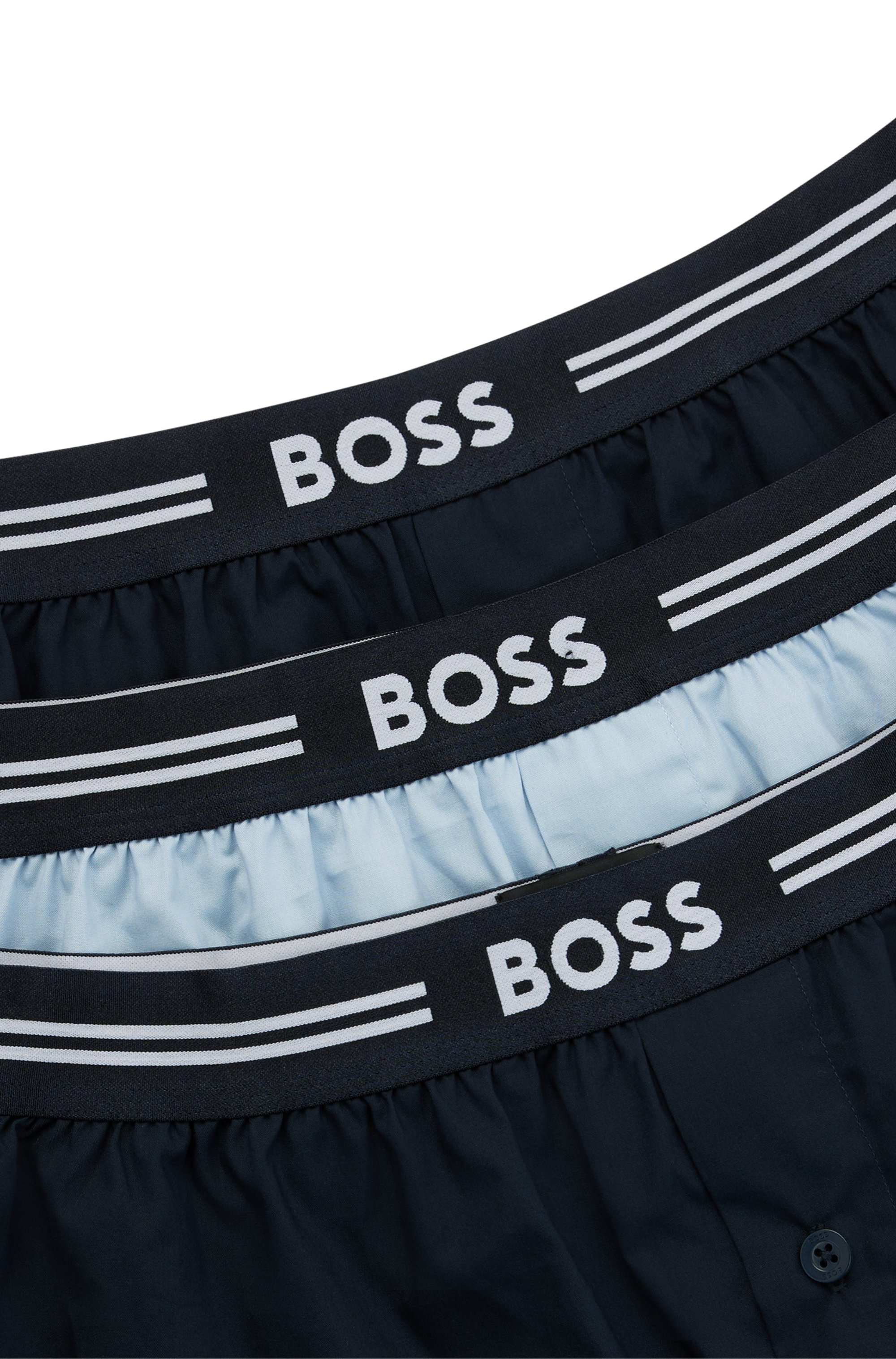 BOSS Boxershorts »3P Woven Boxer«, (Packung, 3 St., 3er Pack), mit Eingriff mit Knopf