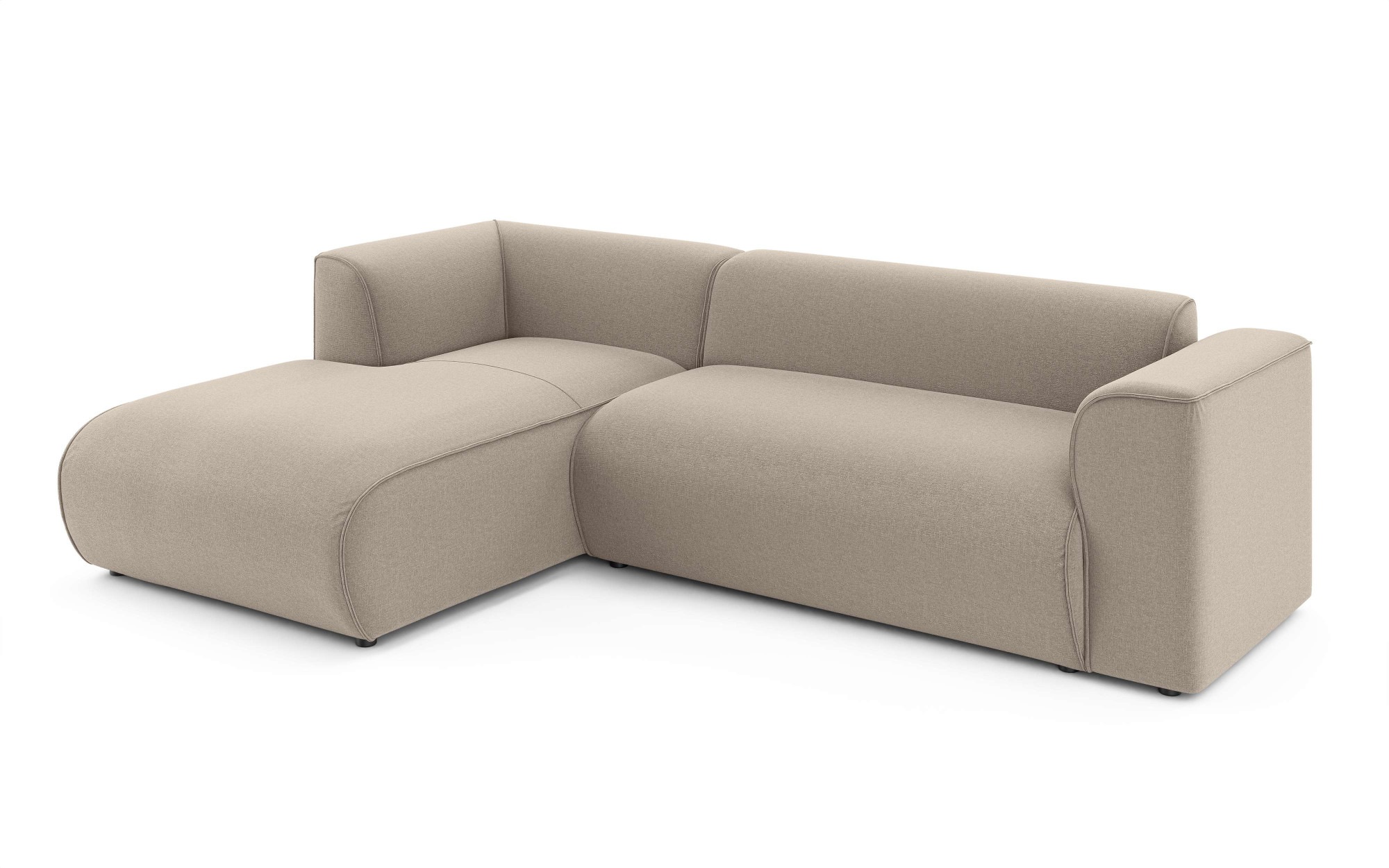 Home affaire Ecksofa »MERID L-Form (257 cm), zeitlos & stilvolles Design,« Aufwendig gepolstert, in Cord, Chenille und Struktur