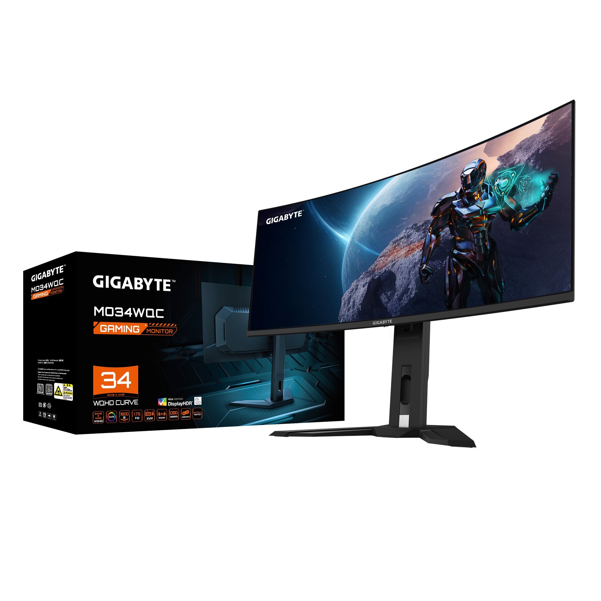 GIGABYTE Curved-OLED-Monitor "MO34WQC", schwarz, Monitore