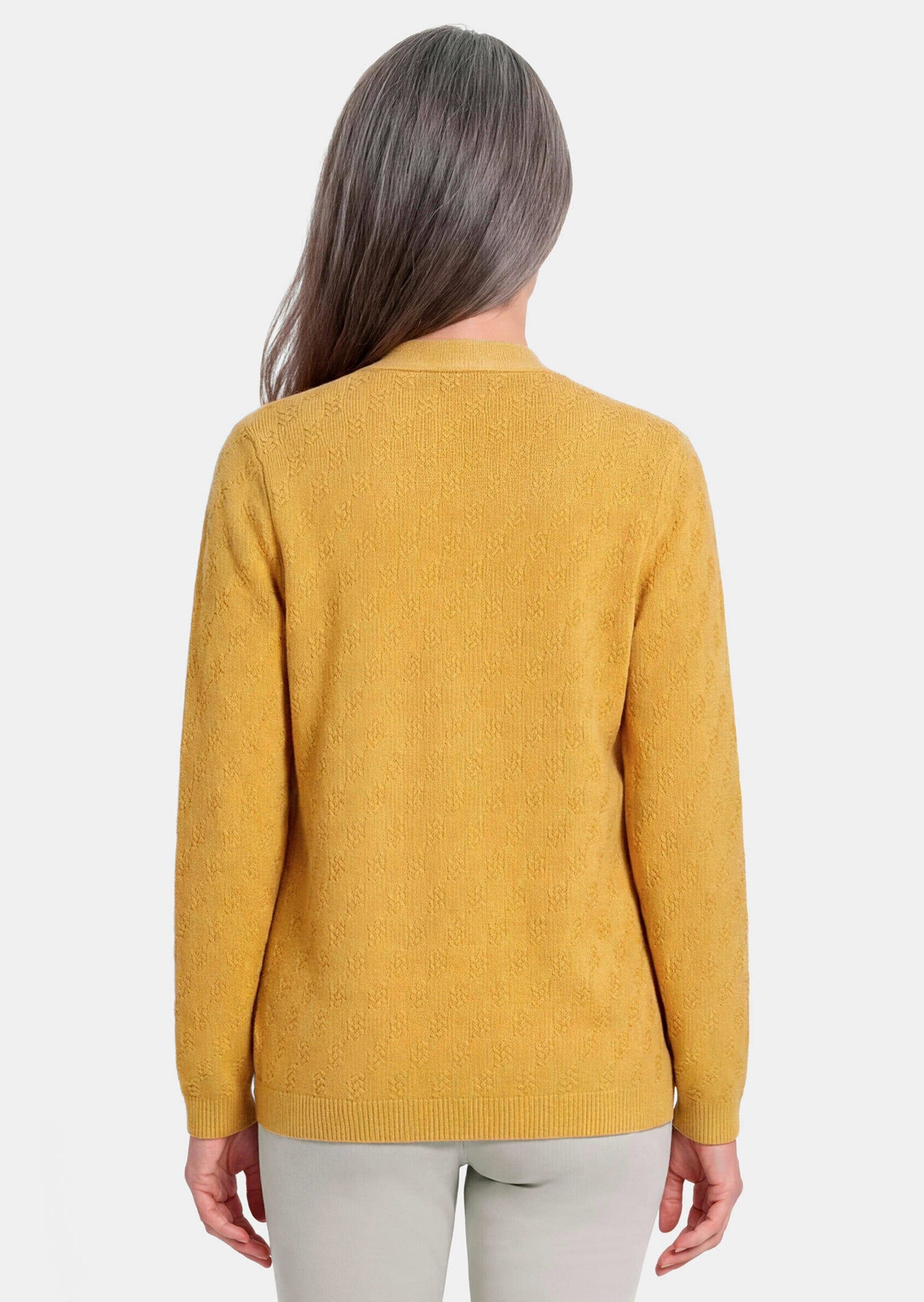 GOLDNER Strickjacke »Baumwoll-Cardigan ohne Verschluss« aufgesetzte Taschen