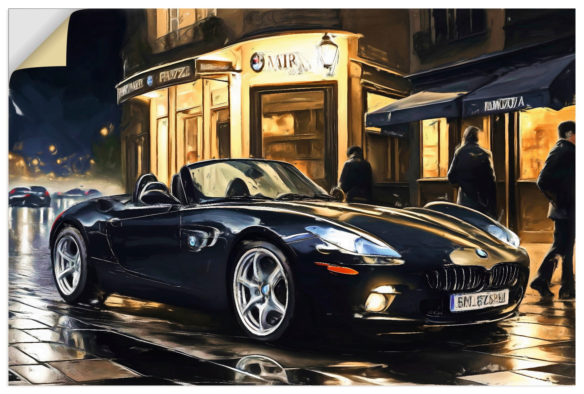 Artland "BMW Z8 nachts in Paris" Auto 1 Stk. tlg. als Alubild, Leinwandbild, Poster, Wandaufkleber in verschied. Größen