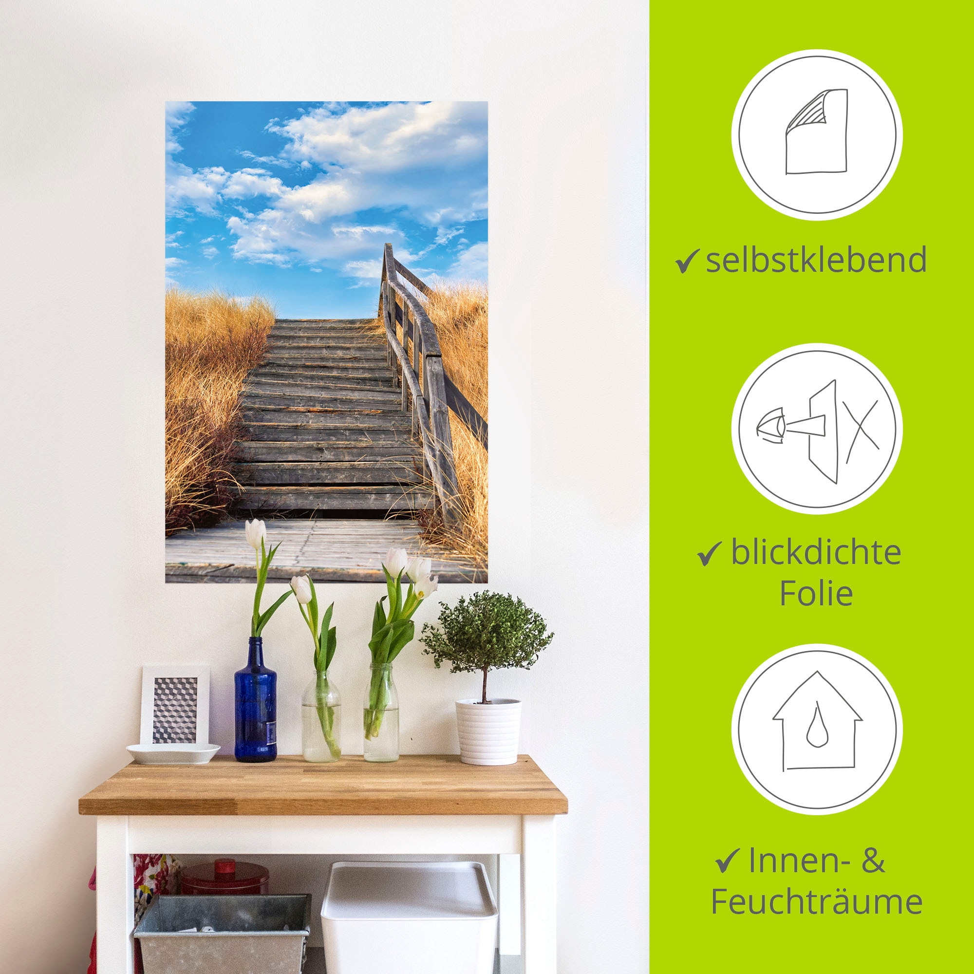 Artland Wandbild »Treppe Bohlenweg Insel Amrum«, Küstenbilder, (1 St.), als Poster, Wandaufkleber in verschied. Größen
