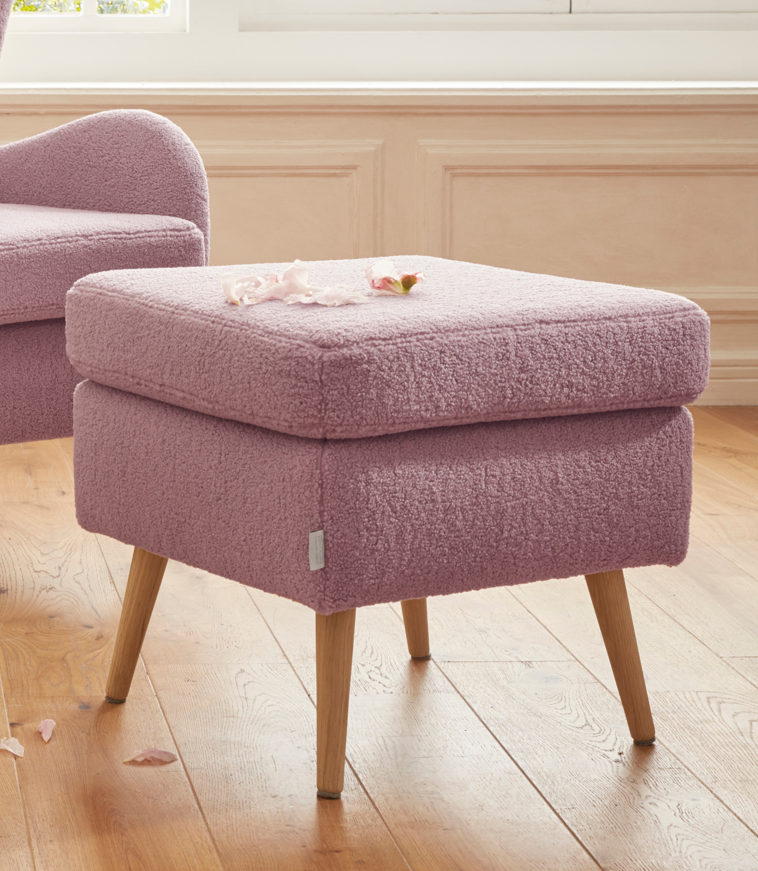 OTTO home Hocker "Salla" Bezug auch in Luxus-Microfaser in Teddyfelloptik