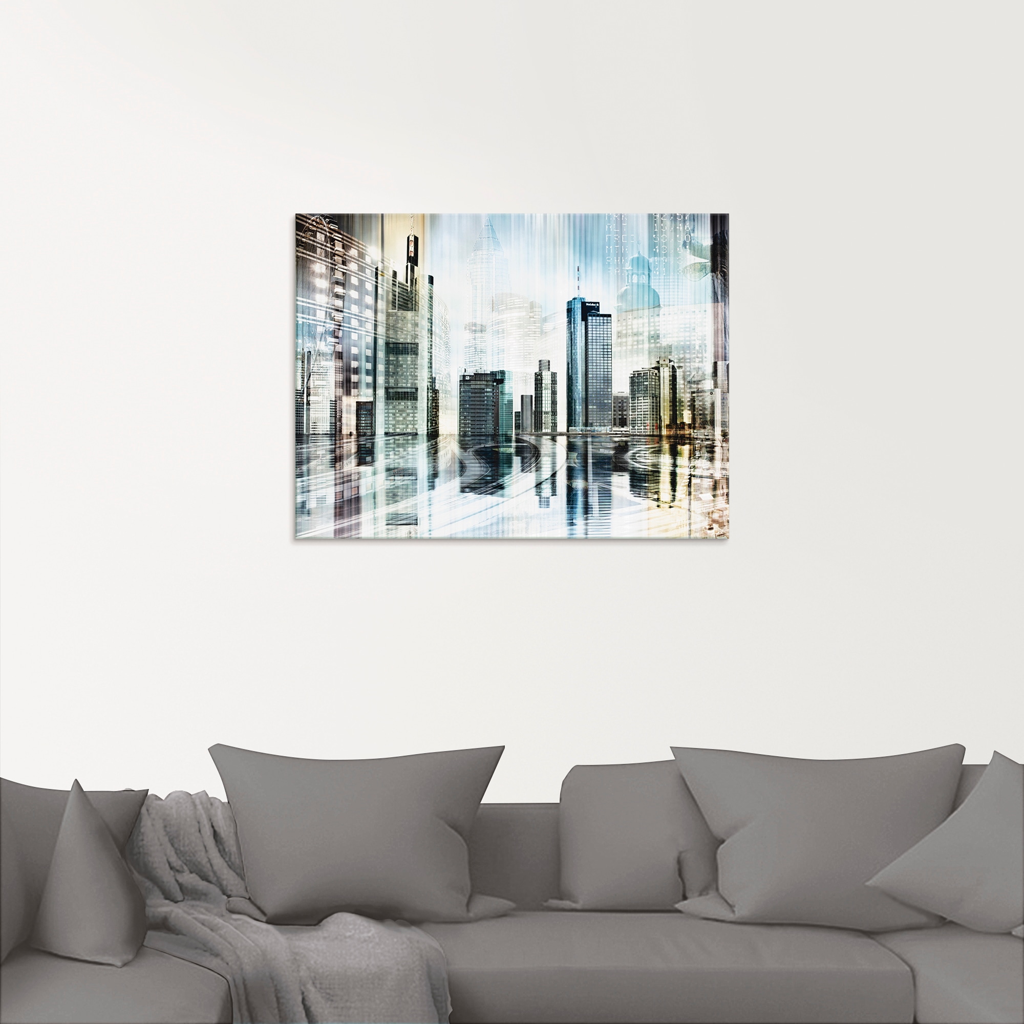 Deutschland, Größen Skyline BAUR verschiedenen »Frankfurt (1 in St.), Artland Abstrakte Glasbild Collage«, | kaufen