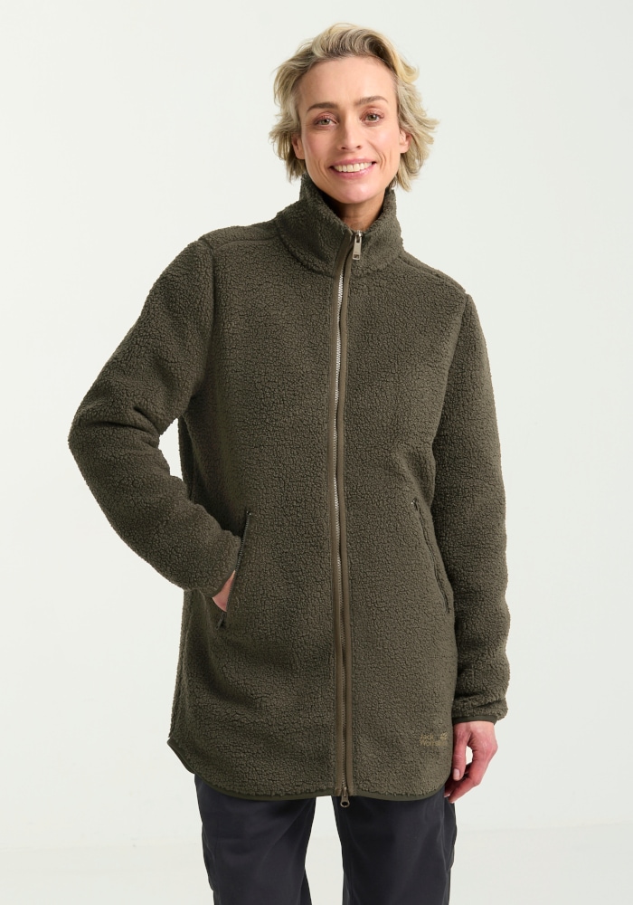 Jack Wolfskin Funktionsmantel "HIGH CURL COAT W" Fleecemantel, warm & winddicht