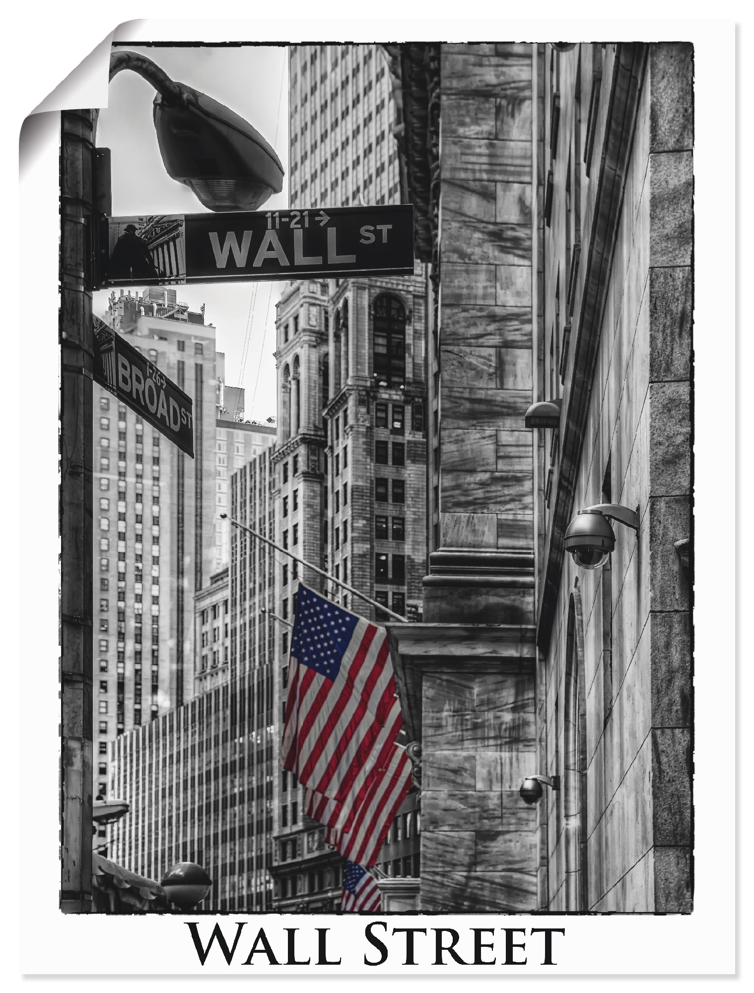 Wandbild »New York Wall Street«, Amerika, (1 St.), als Leinwandbild, Poster in...