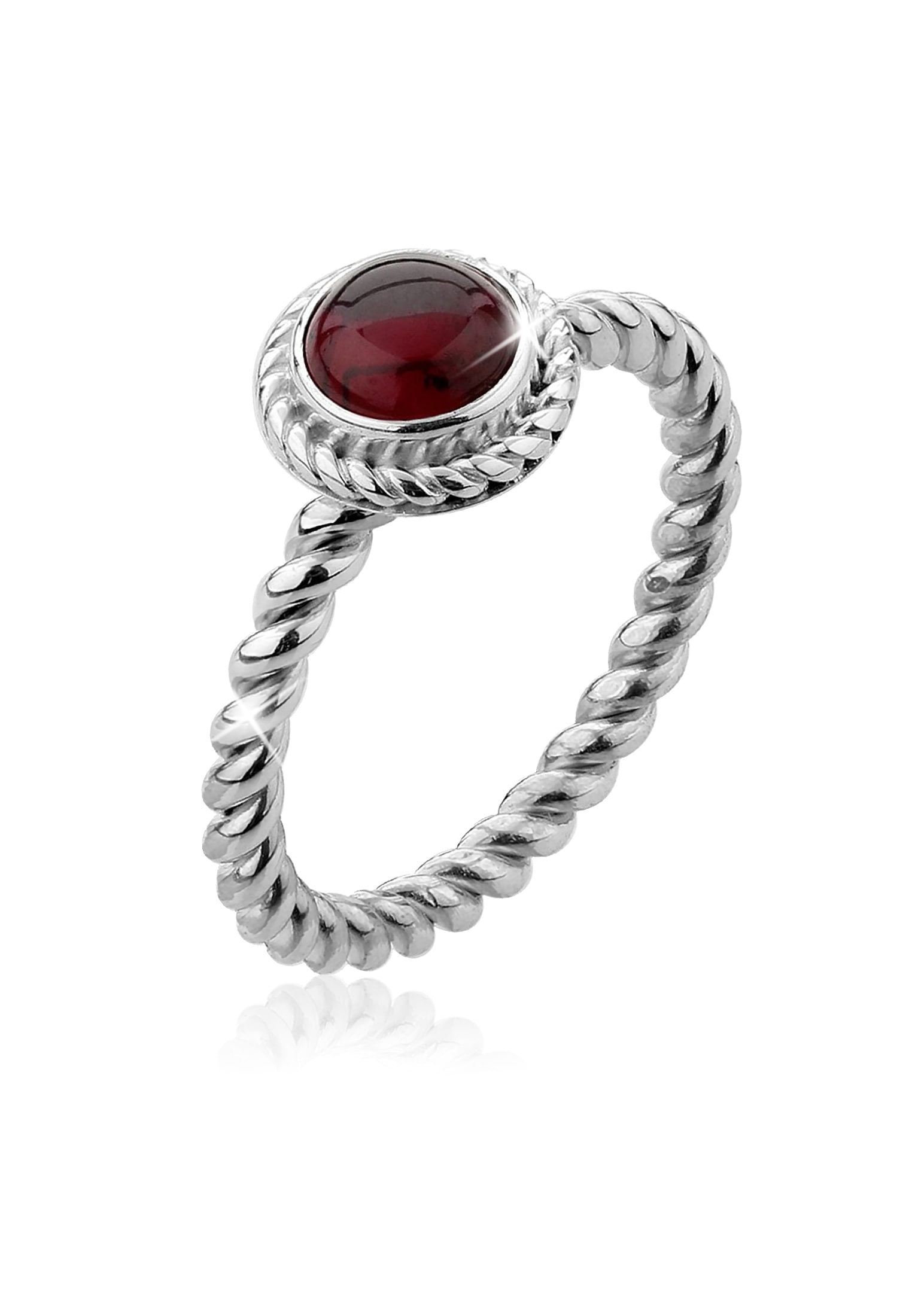 Fingerring »Granat Geburtsstein Januar Trend Edel 925 Silber«