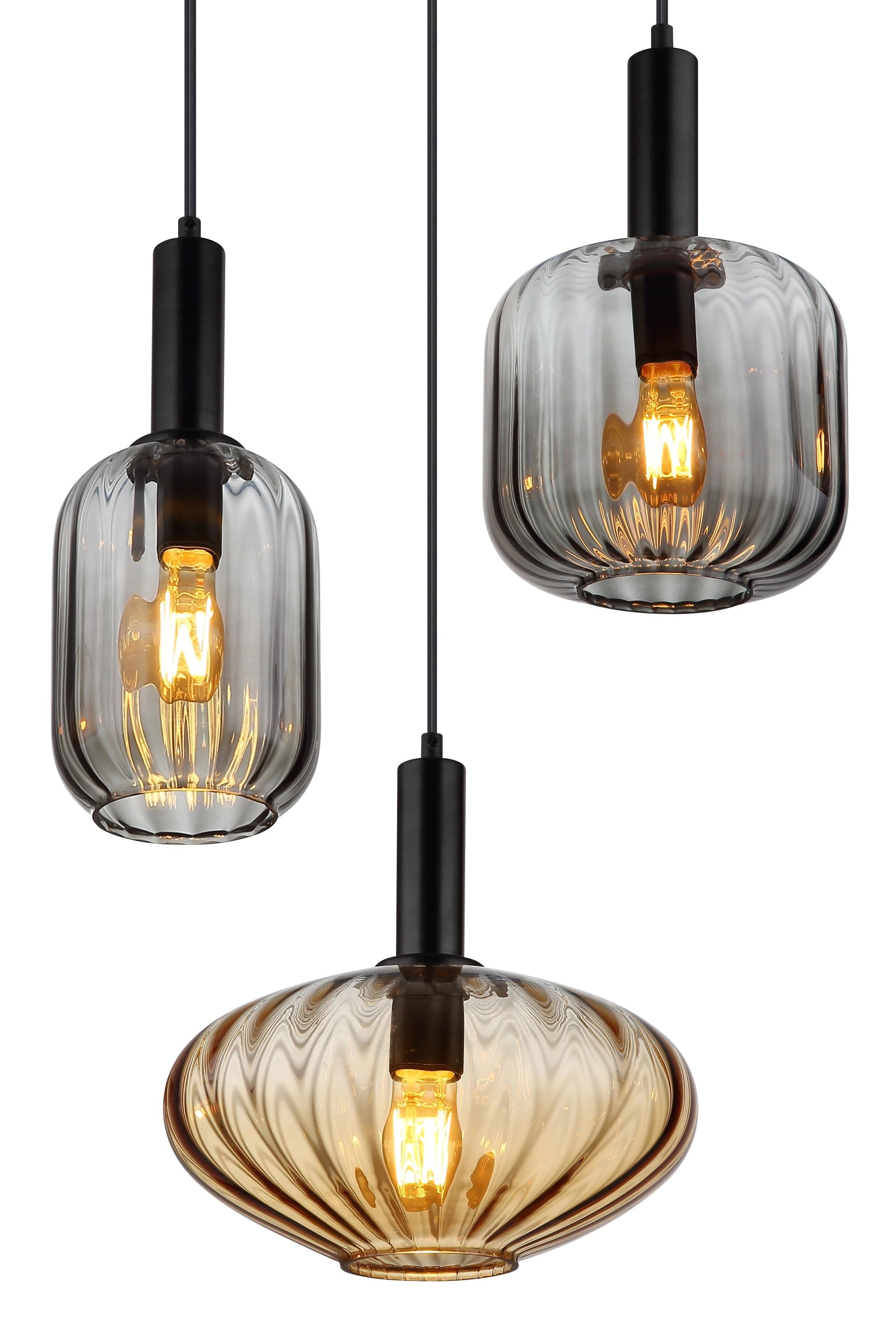 GLOBO LIGHTING Pendelleuchte »VALLETTA«, Leuchtmittel E27 | ohne Leuchtmittel, Hängeleuchte, Hängeleuchte, verschiedene Gläser, modern, Essbereich
