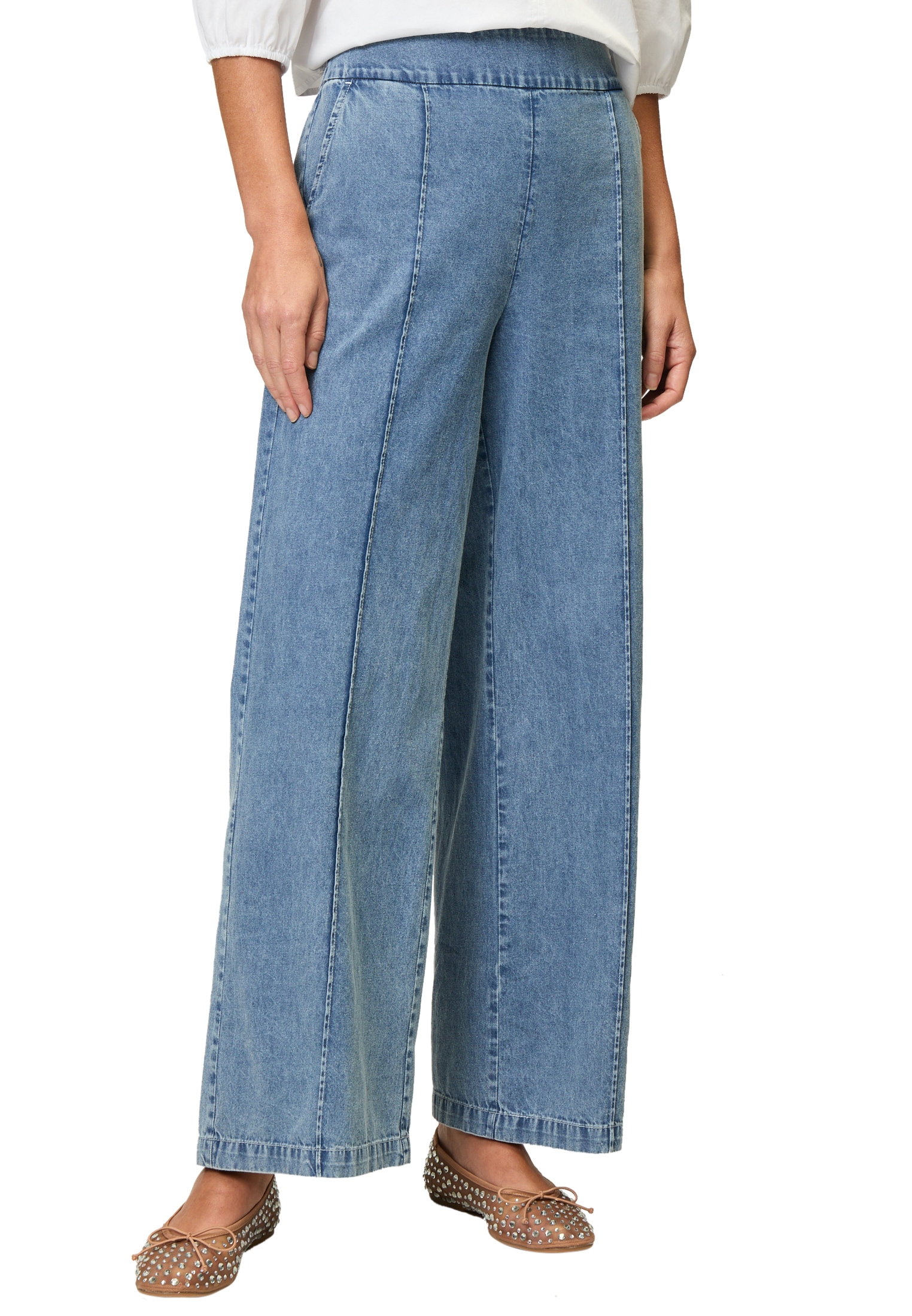 Zero Slim-fit-Jeans "zero Damen Jeans Relaxed Fit weites Bein 30 Inch" günstig online kaufen