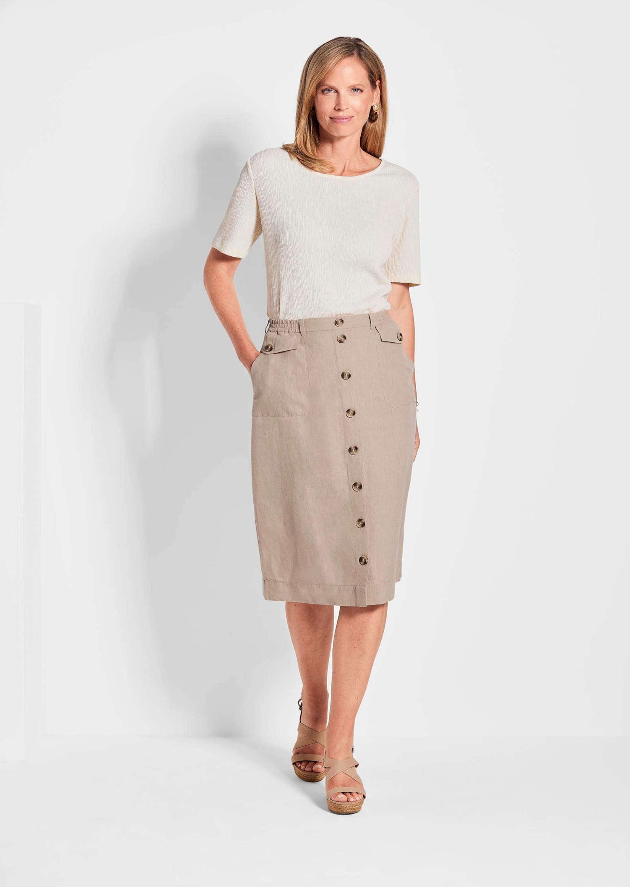 GOLDNER Schlupfrock "Brauner Damen-Cargo-Rock mit Taschen" günstig online kaufen