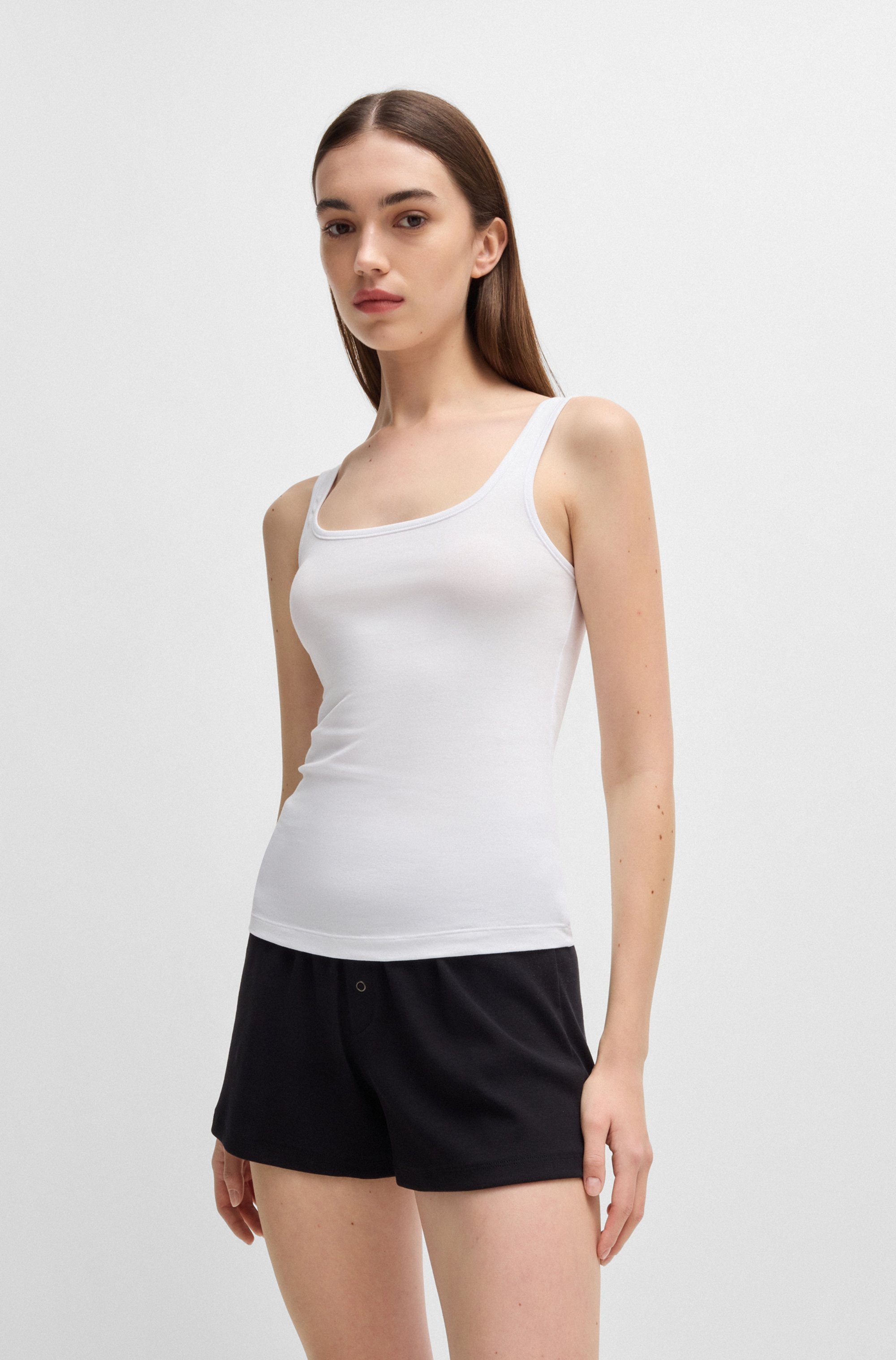 Thumbnail - HUGO Underwear "TWIN VEST" Packung, 2er-Pack, mit vertikalem Logoprint