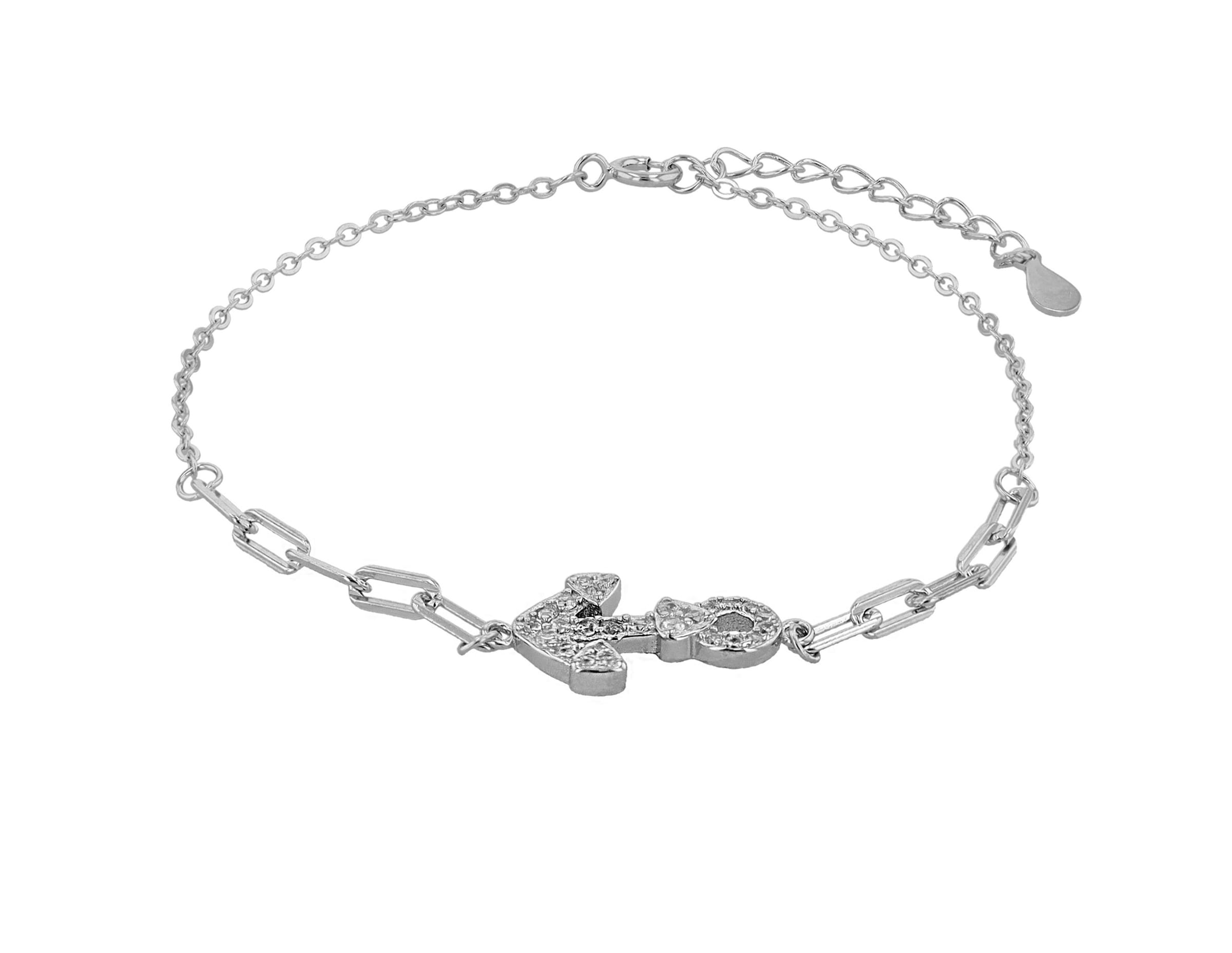 Armband »Damen Armband Anker aus 925 Silber mit Zirkonia 17+3 cm«