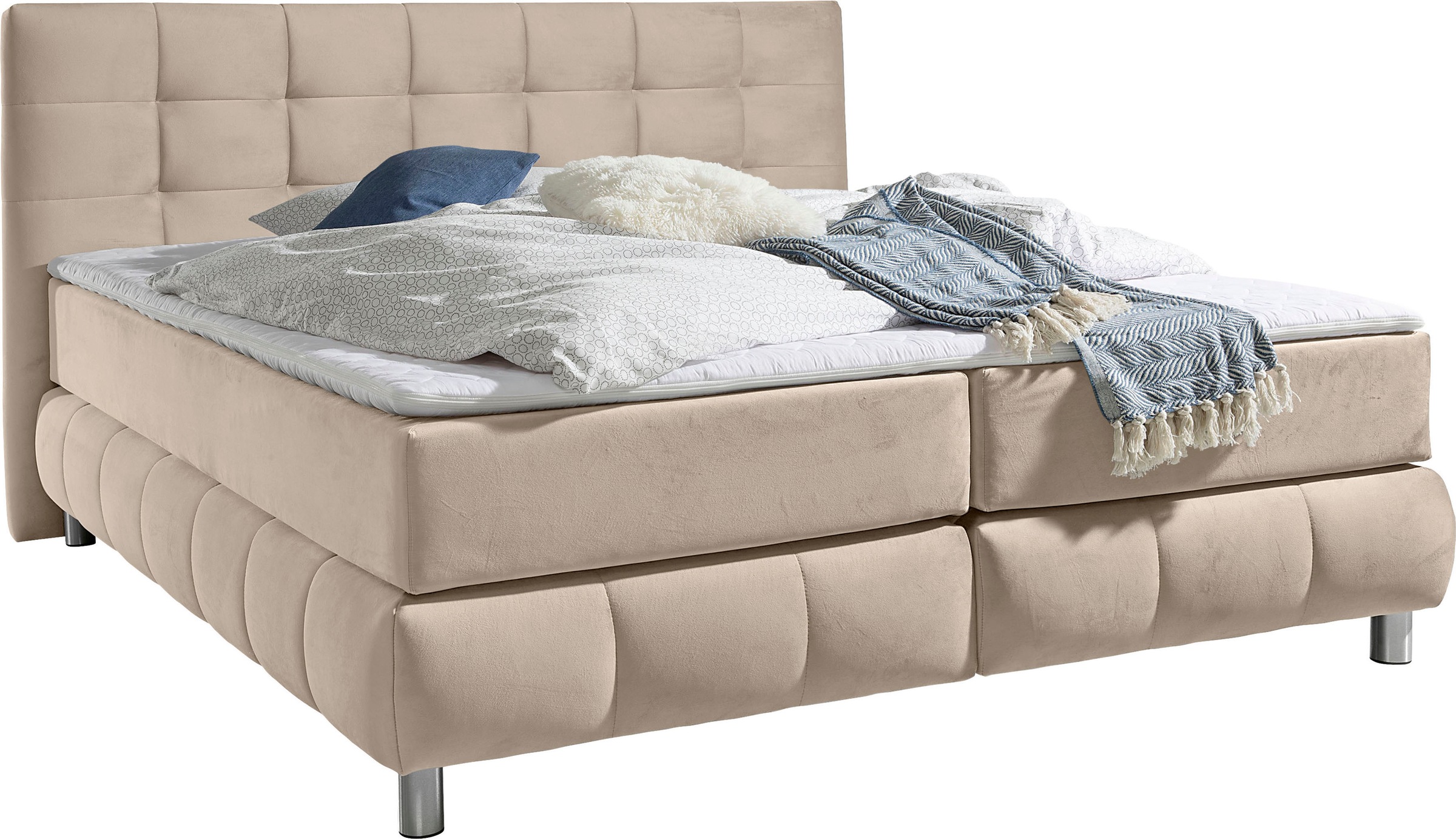 Home affaire Boxspringbett "Salo" incl. Topper, 6 Breiten, 2 Härtegrade, TF günstig online kaufen